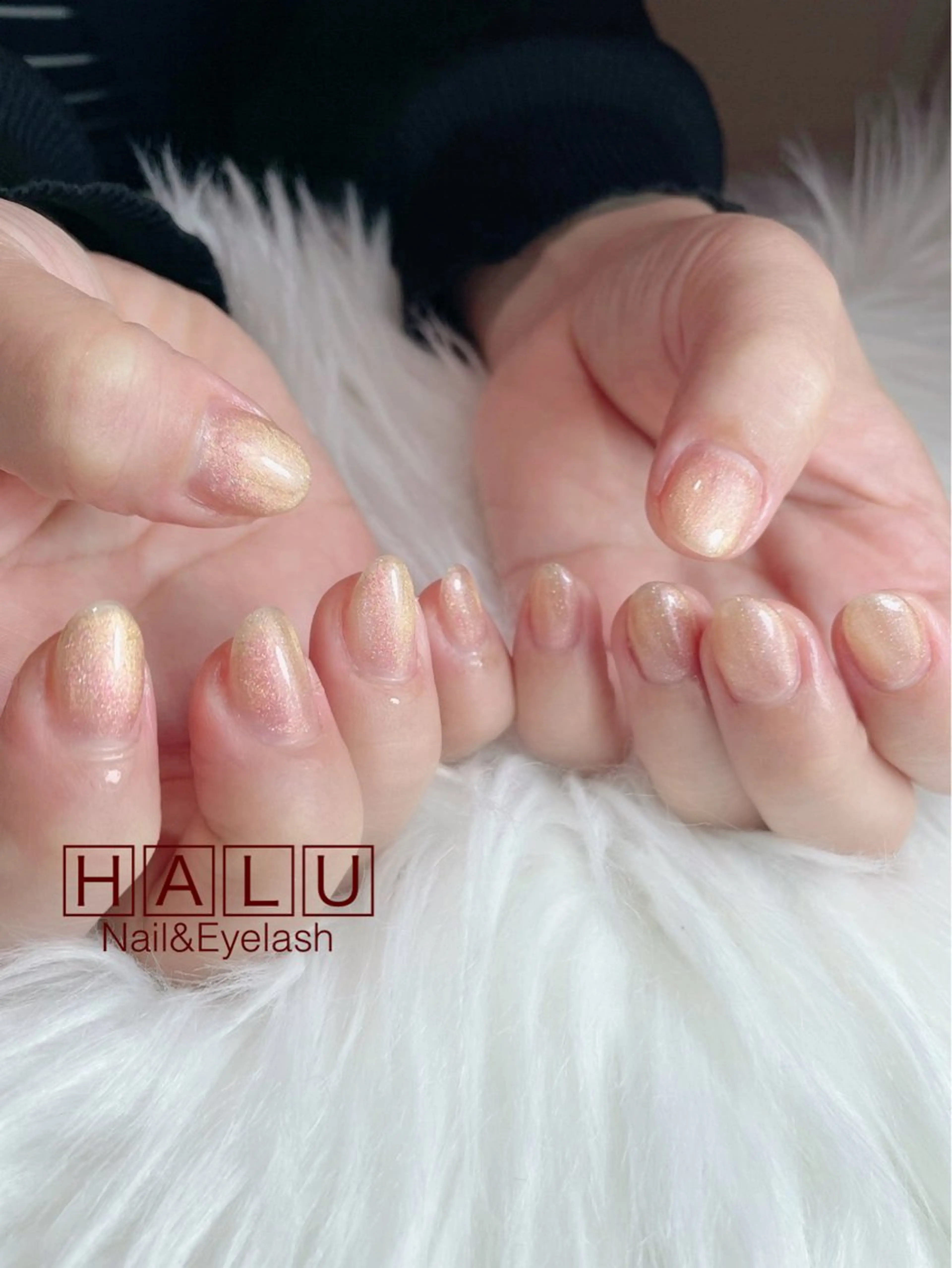 ネイル オレンジ ピンク HALU ハルのネイルデザイン