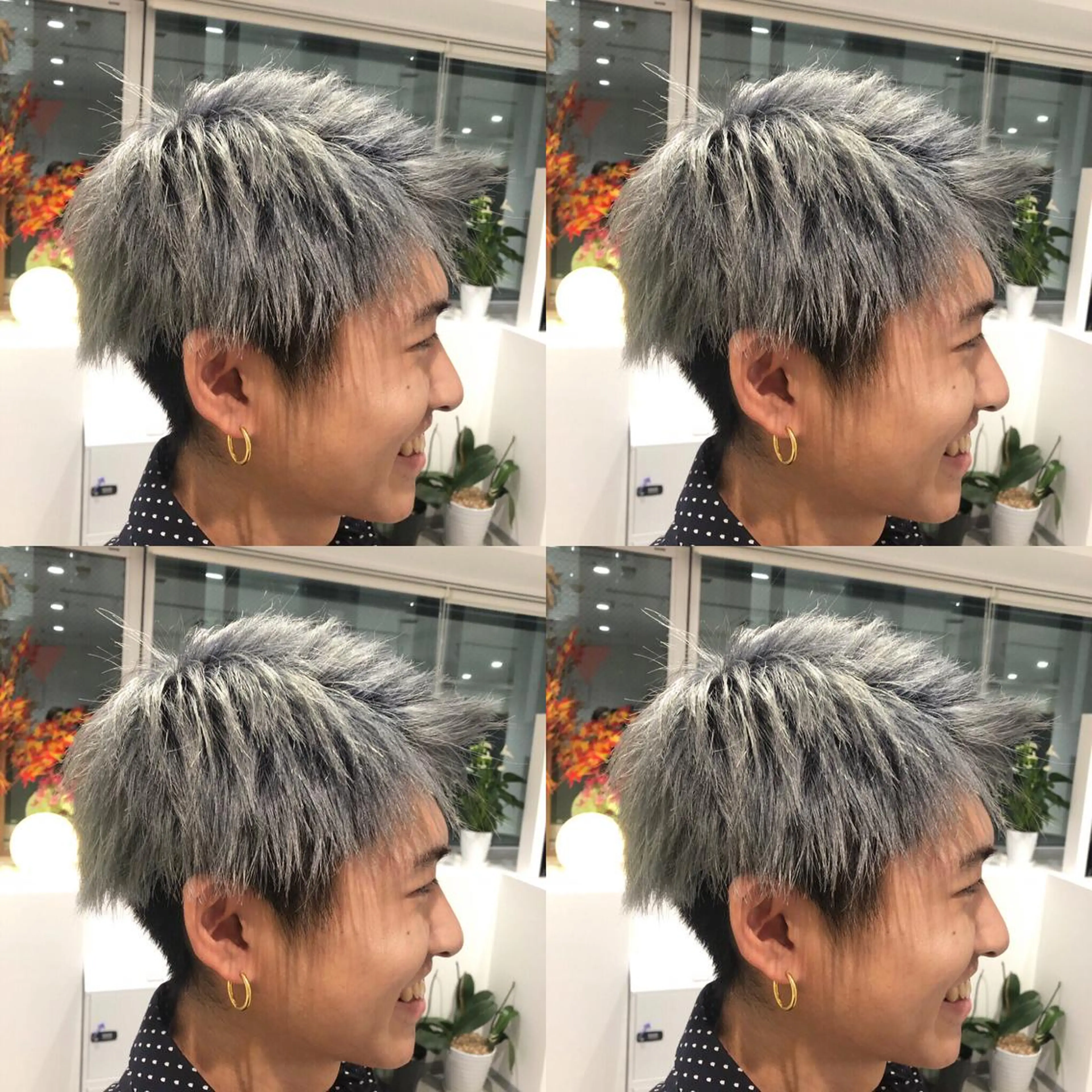 ショート カラー シルバー ホワイトシルバー カット ヘアカラー トリートメント JILBLAN京都 ショート/ハイライトのヘアスタイル