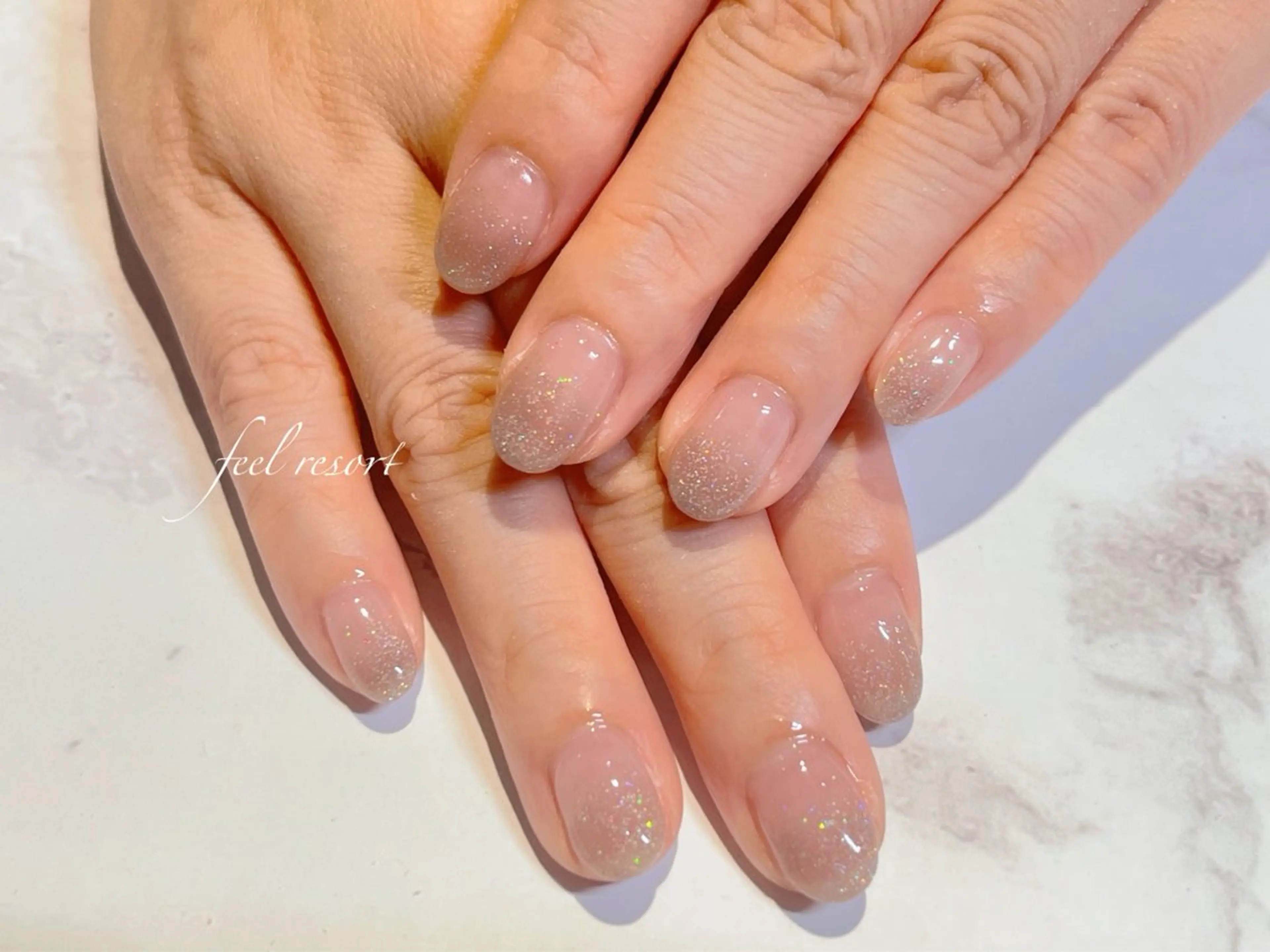 ネイル 長さ出し フットネイル フレンチネイル ジェルネイル ガラスフレンチ Lien（リアン） 銀座駅6分のネイルデザイン