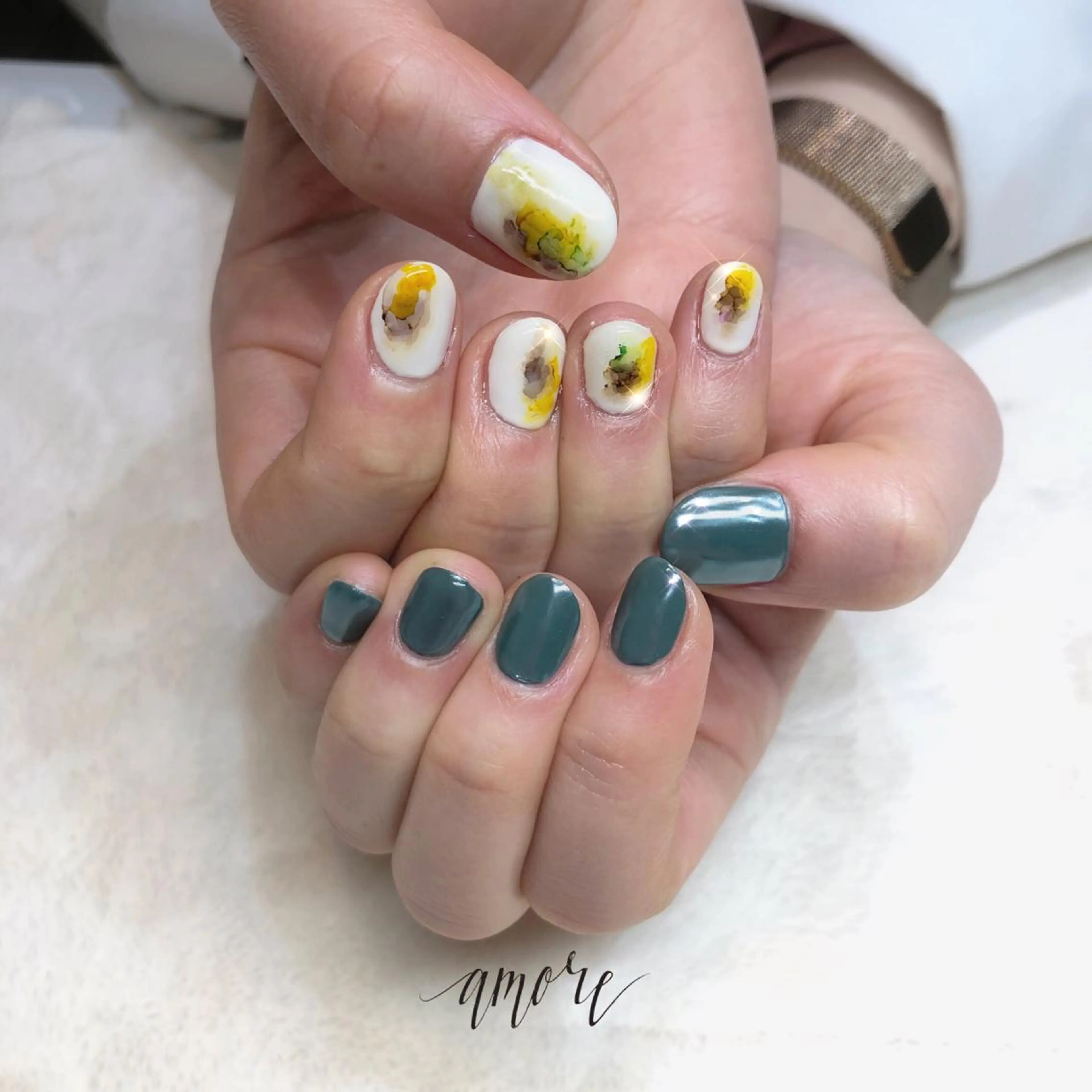 ネイル ジェルネイル ミラーネイル ニュアンスネイル 春ネイル You kyehwaのネイルデザイン