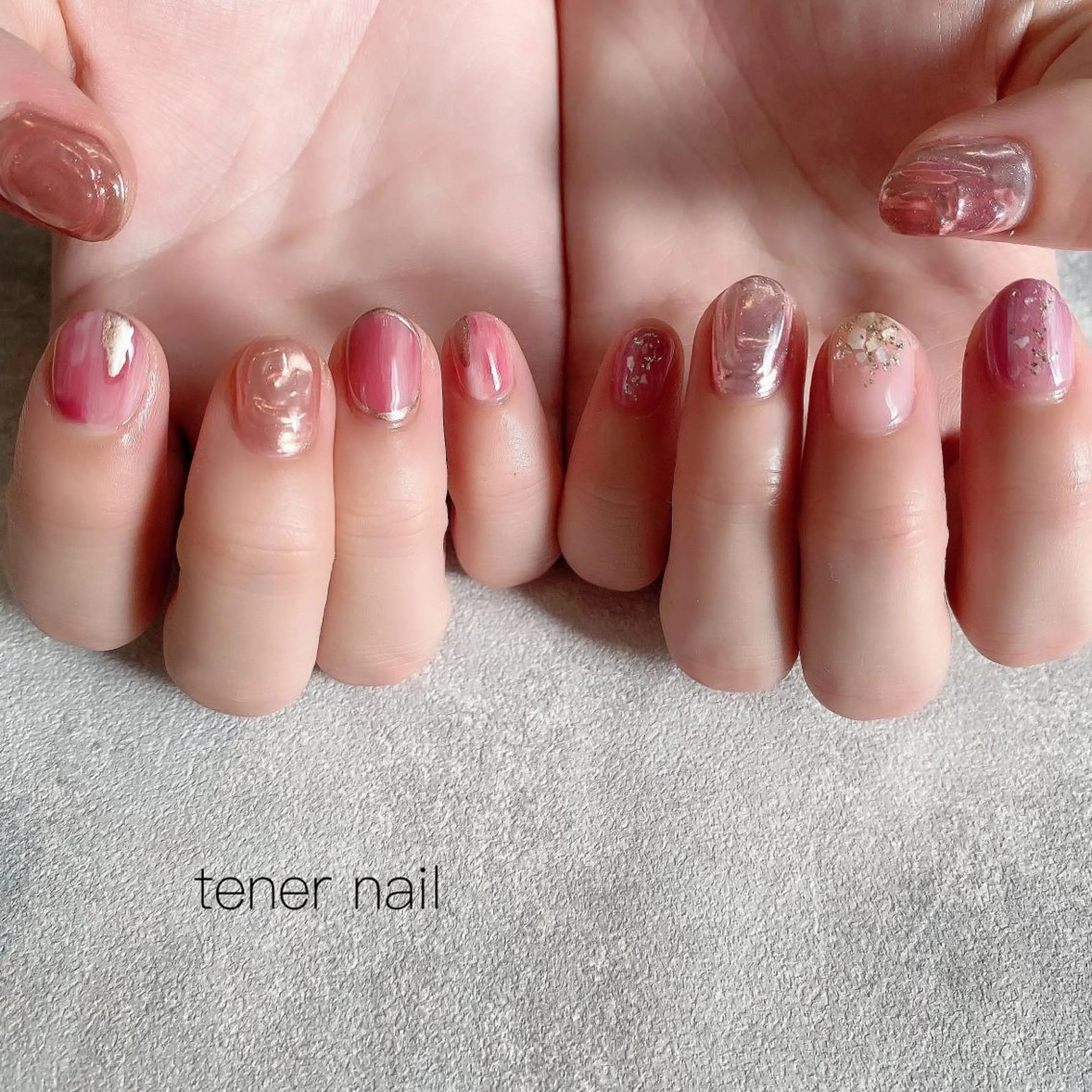 ネイル ミラーネイル ニュアンスネイル ピンク tener  nail  テネルネイル所属・テネルネイル tener nailのネイルデザイン