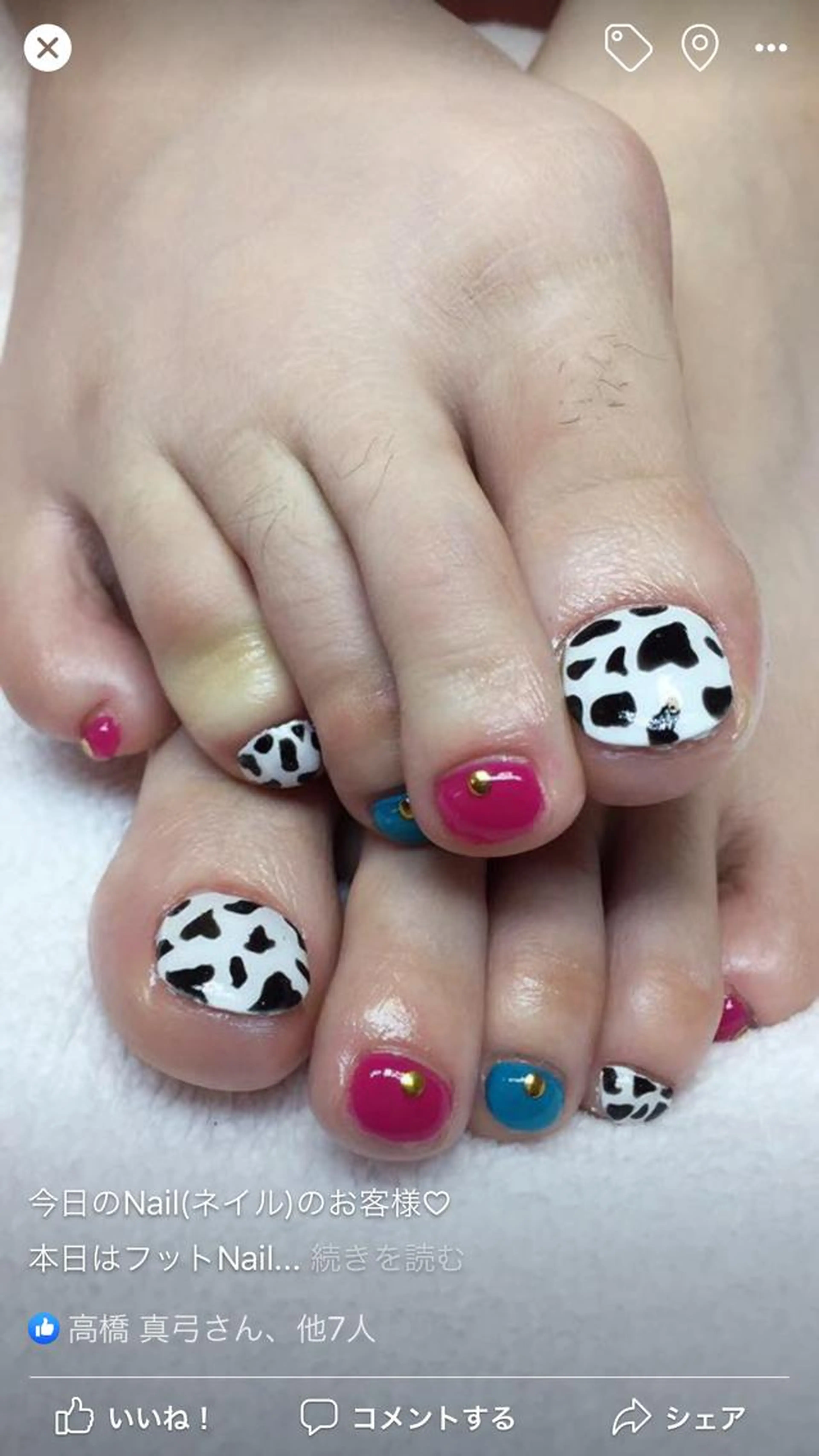 持込ﾃﾞｻﾞｲﾝ(ﾌｯﾄNail) ｵﾌ無しｹｱ込※持込ﾃﾞｻﾞｲﾝ料無し※ﾊﾟｰﾂ、ｱｰﾄ等要相談(別途ﾌﾟﾗｽ料有)の写真