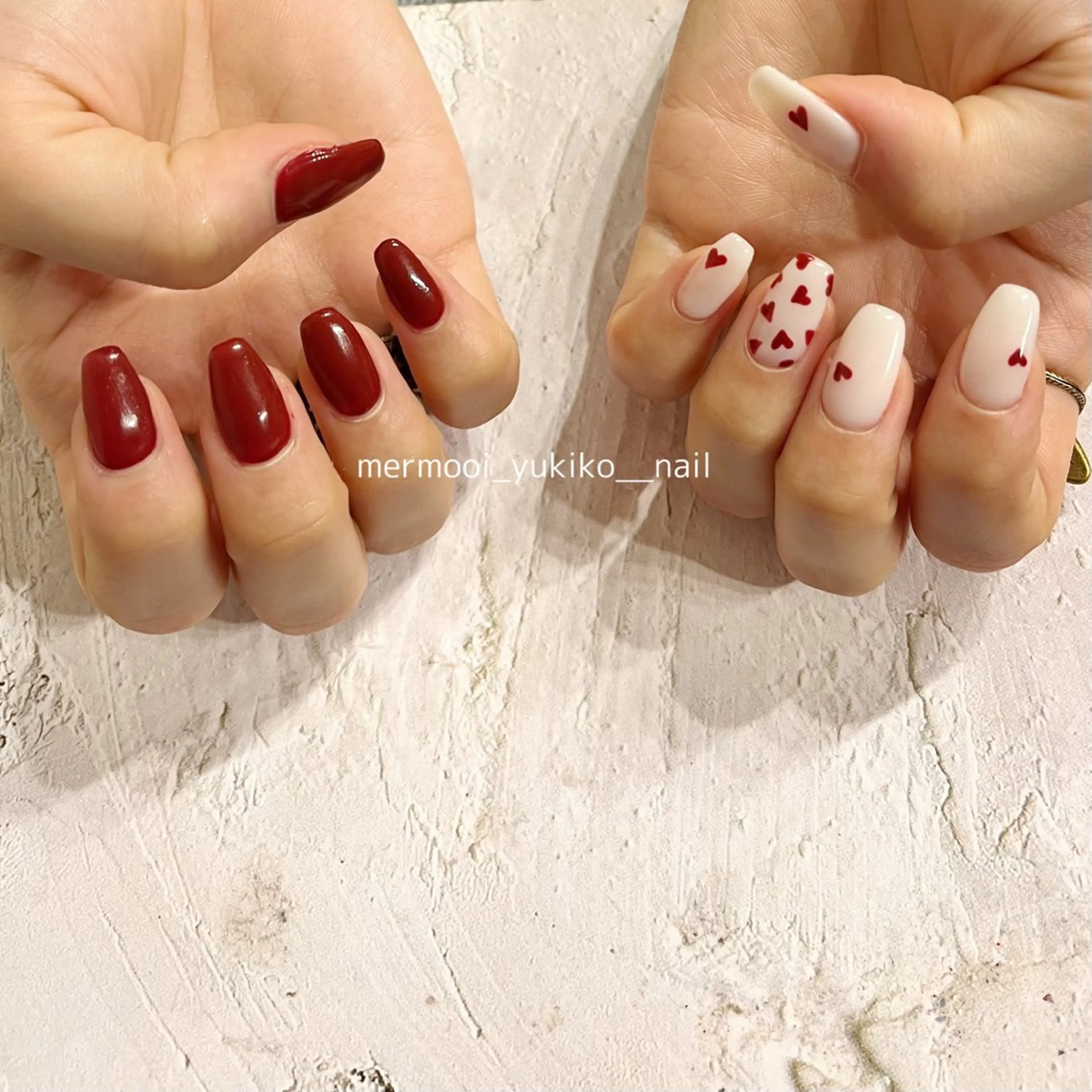 ネイル ジェルネイル ハート 韓国ネイル パラジェル スカルプネイル ハンドネイル melu所属・melu yukikoのネイルデザイン
