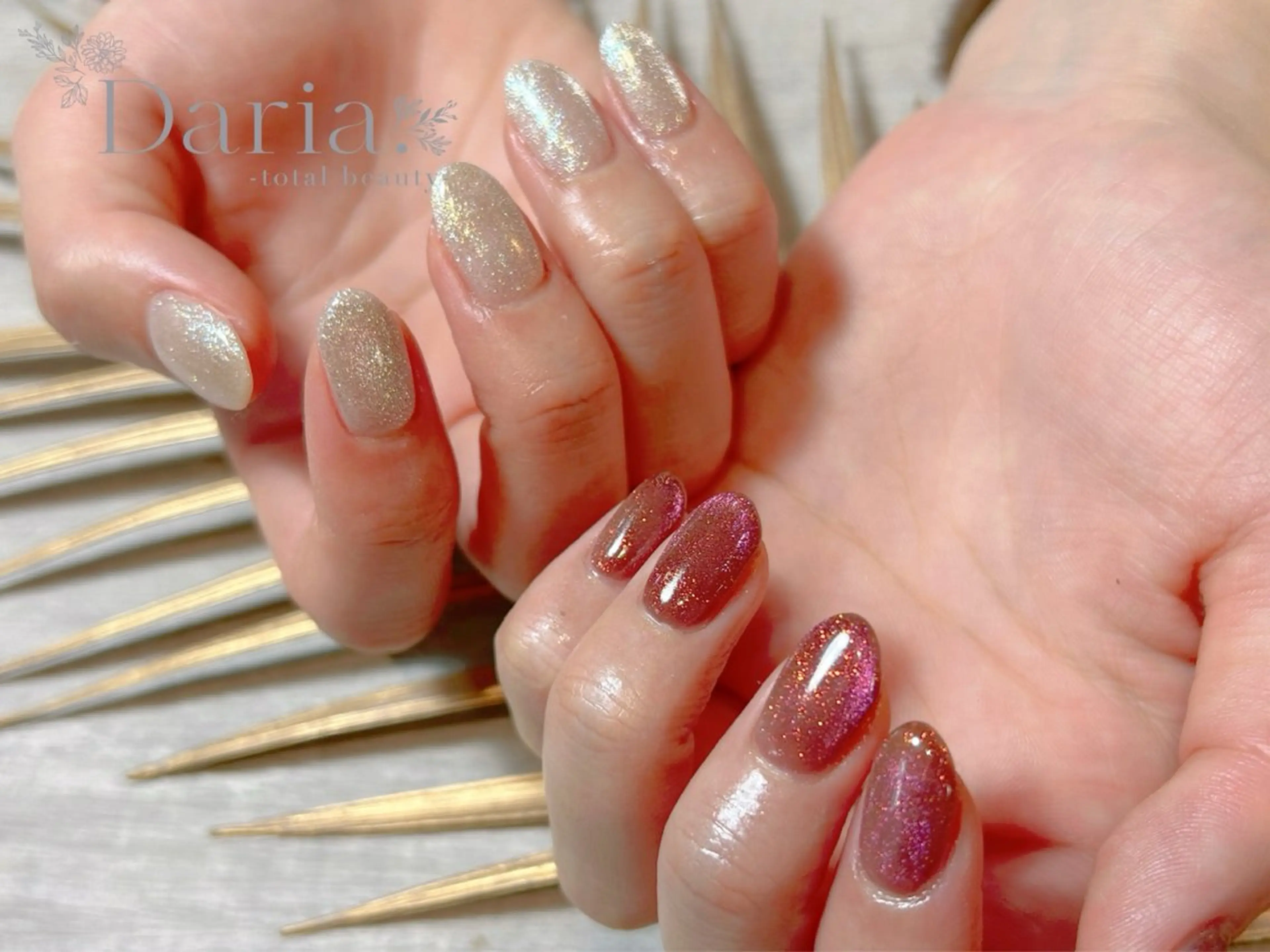 ネイル マグネットネイル ワンカラーネイル 夏ネイル Daria. nailのマツエク・マツパデザイン