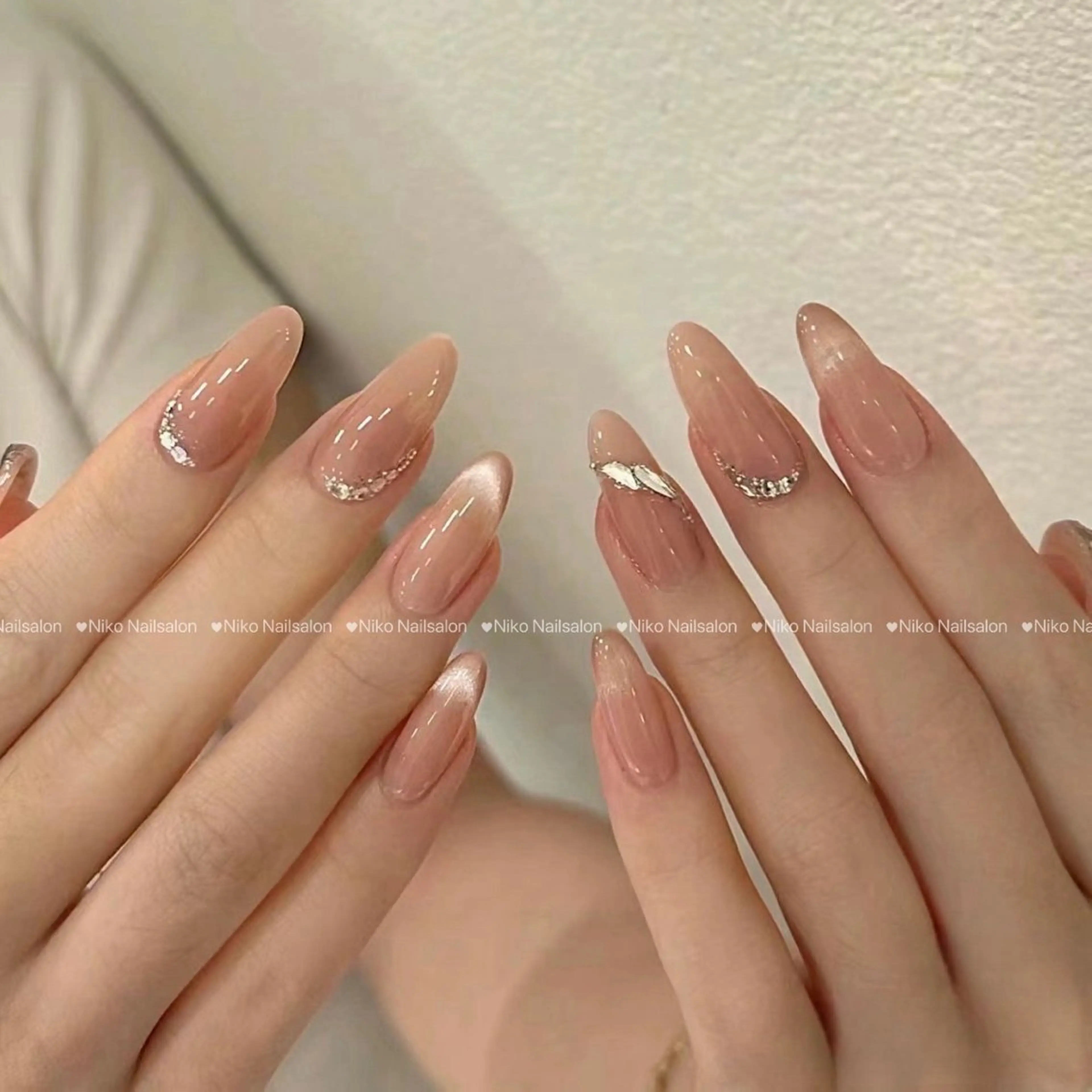 ネイル チークネイル 長さ出し フットネイル フレンチネイル ジェルネイル ハンドネイル Niko Nail salon 銀座本店のネイルデザイン