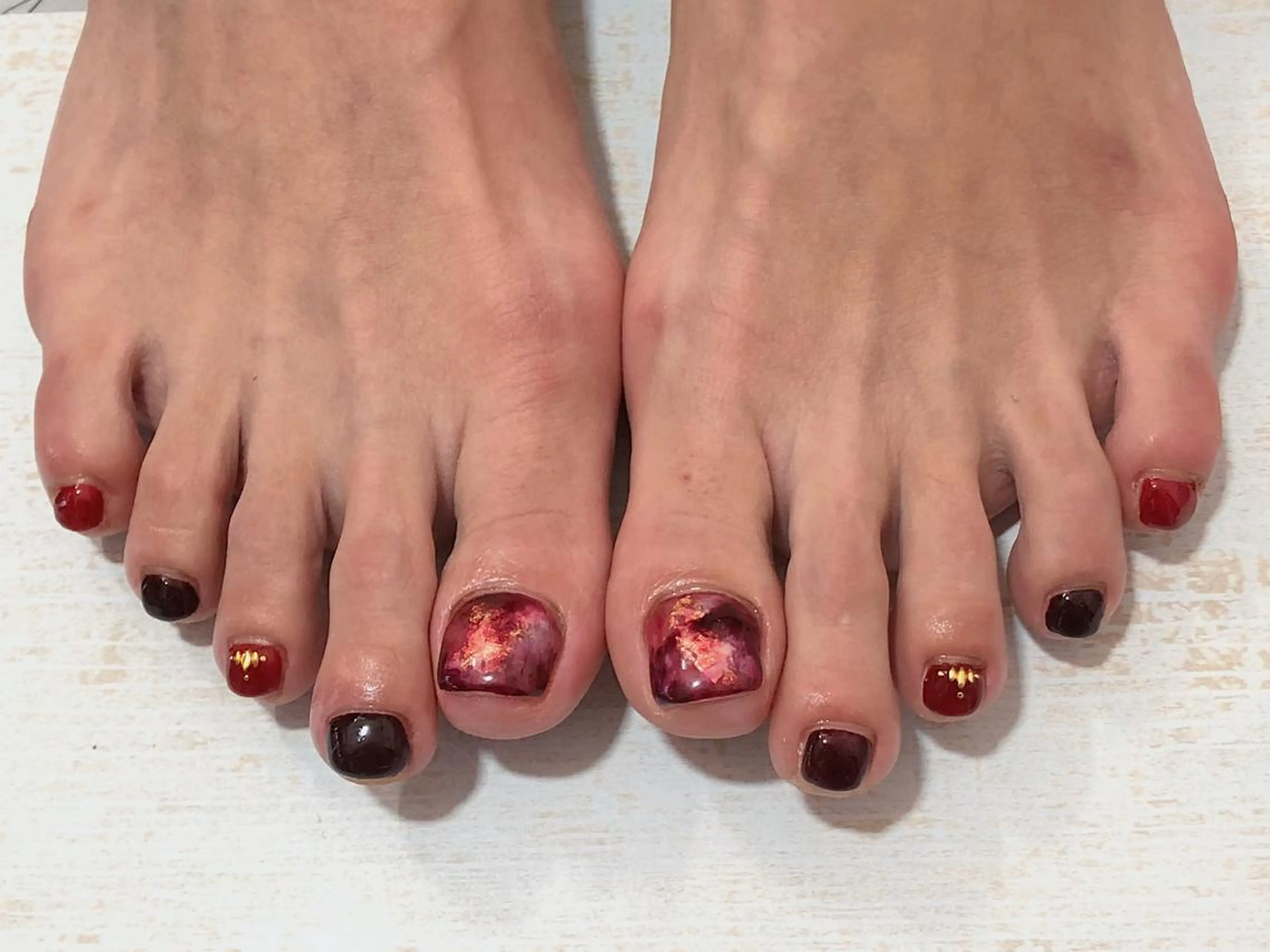 ネイル フットネイル 𖡼 yumenoのネイルデザイン