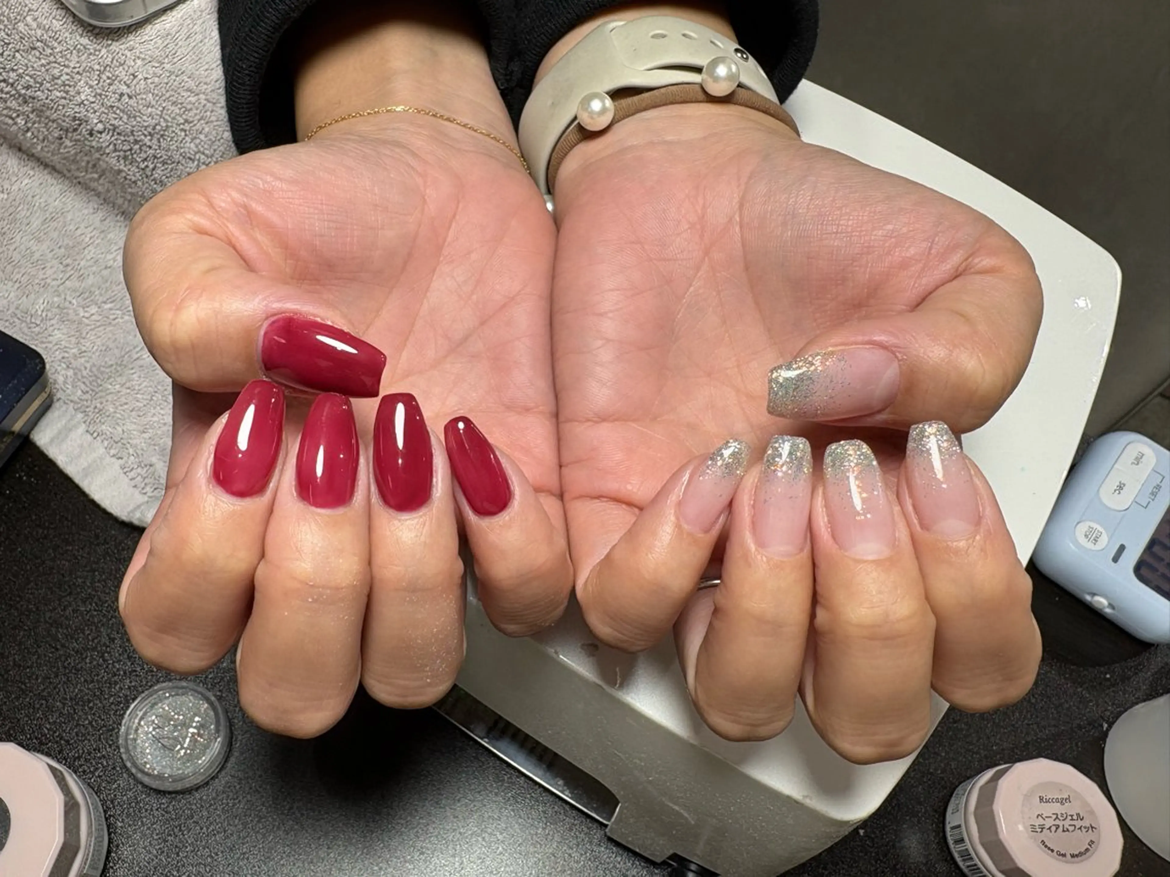 ネイル グラデーション ラメ(グリッター) ラメグラデーション ワンカラーネイル Kirara あんなのネイルデザイン