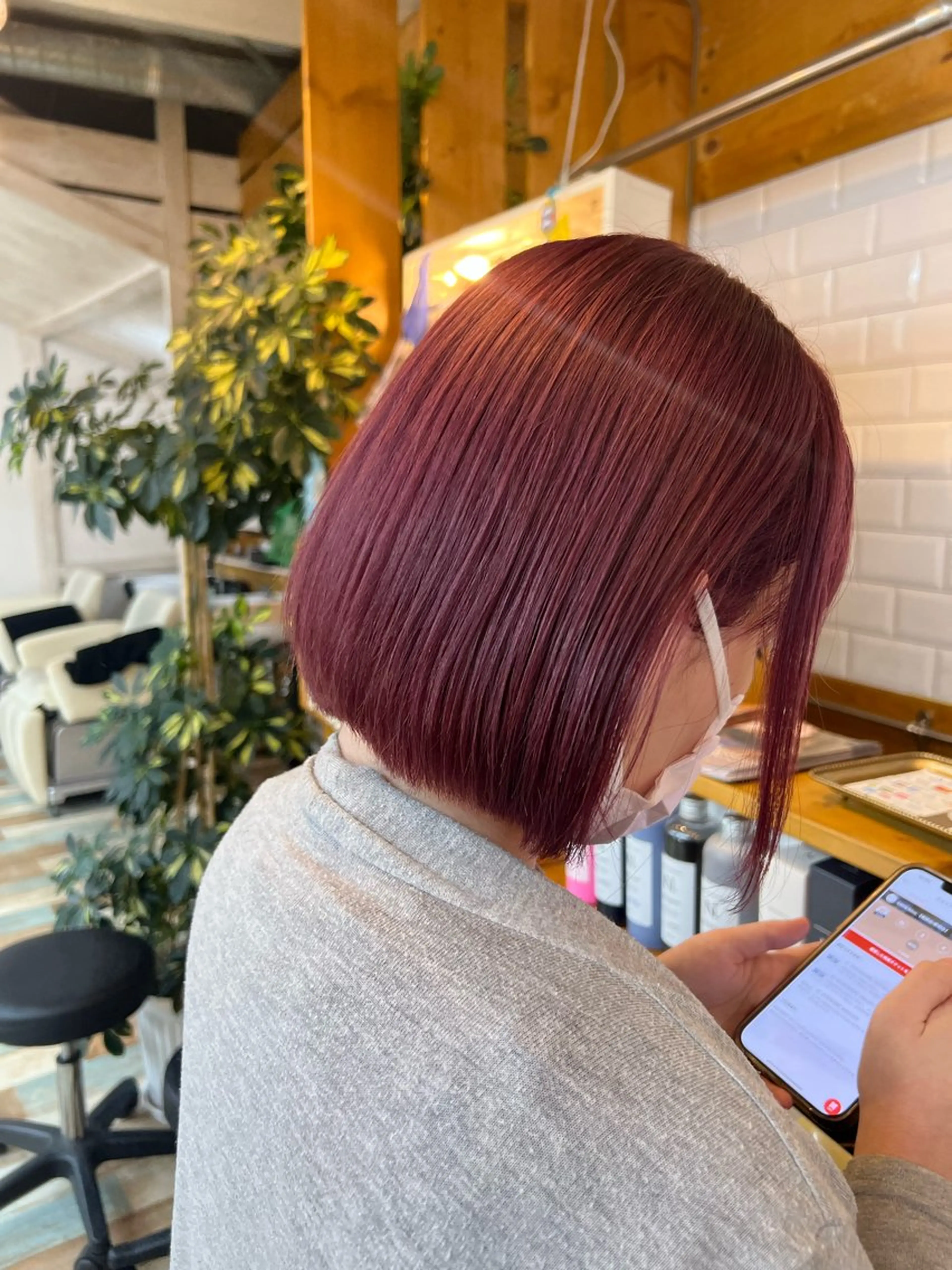 ショート カラー ブリーチ 透明感カラー ラベンダーカラー ラベンダーピンク ピンクカラー ヘアカラー トリートメント KANA/ボブ/ インナーカラー/艶髪のヘアスタイル