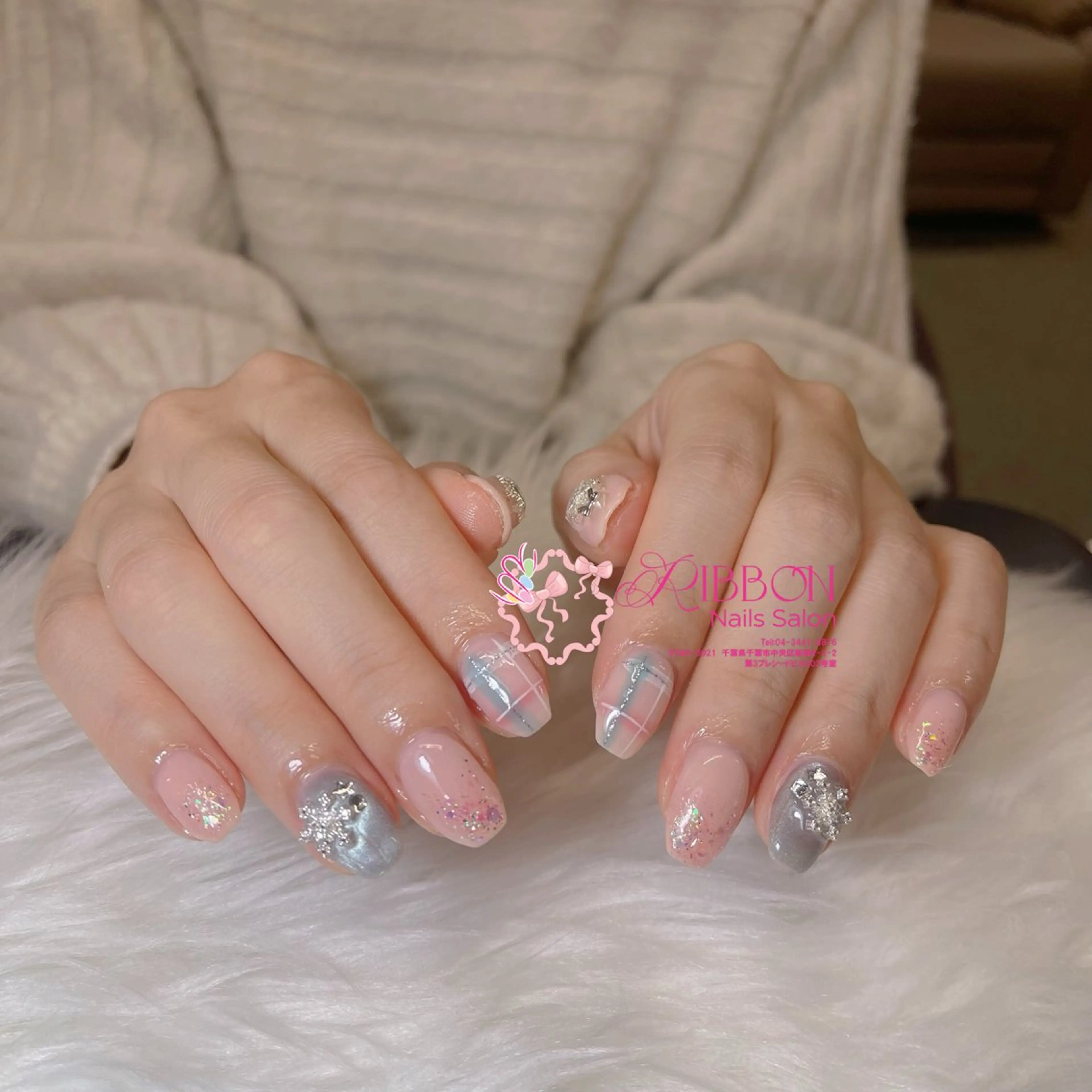 ネイル チークネイル フットネイル フレンチネイル グラデーション 韓国ネイル ハンドネイル Ribbonnail salonのネイルデザイン