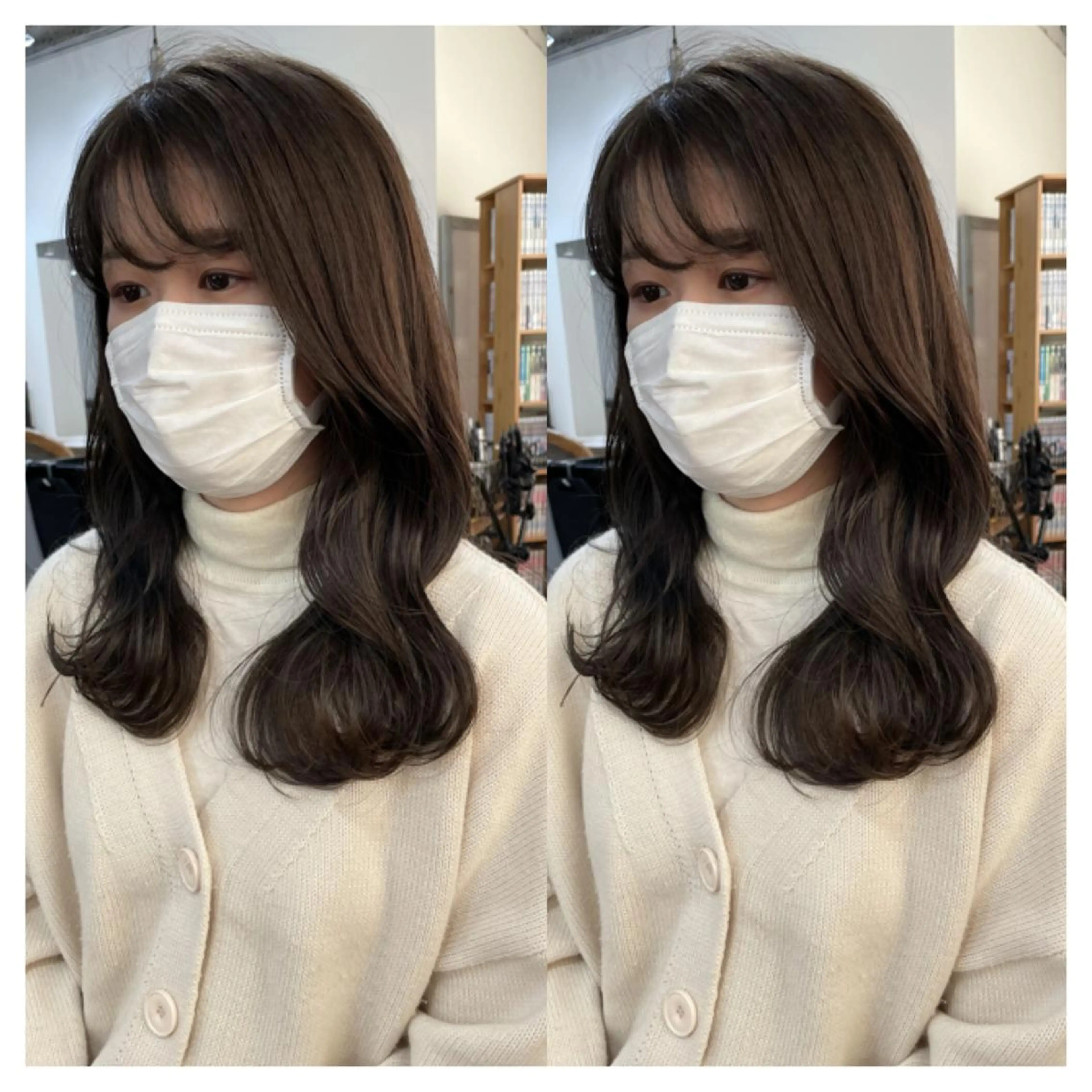 セミロング カラー カット ヘアカラー トリートメント 村山 茉衣のヘアスタイル