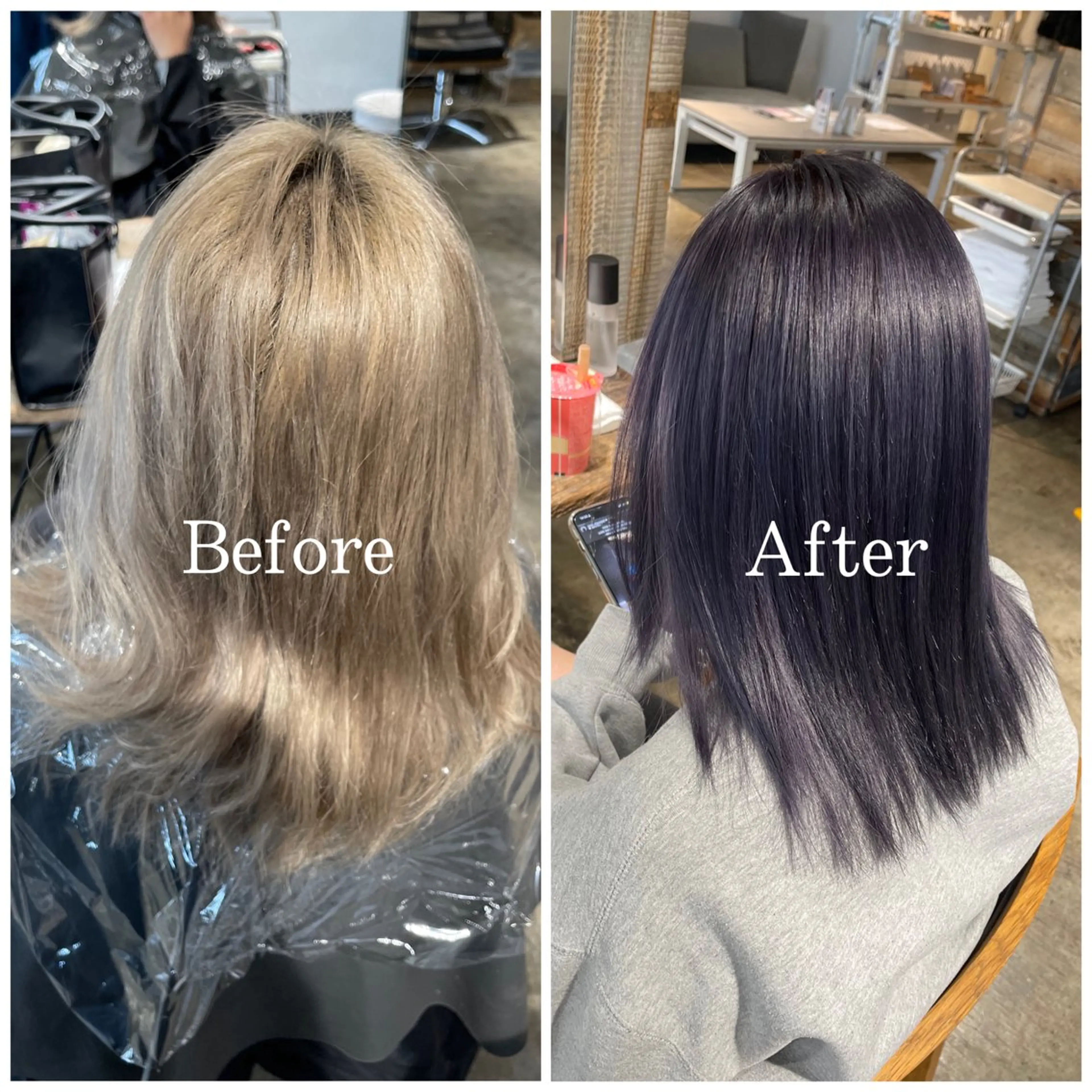 セミロング カラー ブリーチ デザインカラー ハイトーンカラー ムラ修正/ ハイトーン💖Riaのヘアスタイル