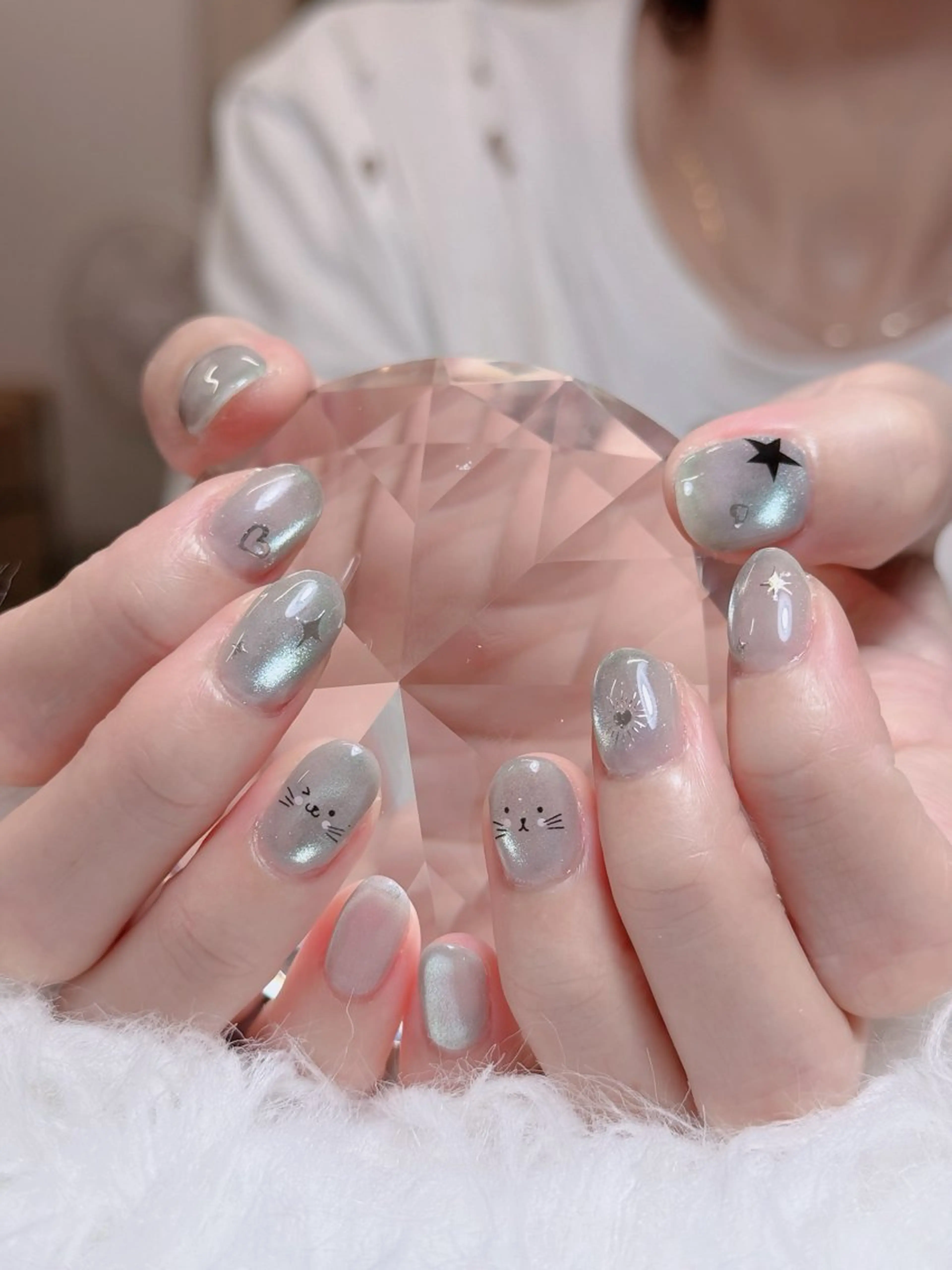 ネイル オーロラネイル チークネイル フットネイル フレンチネイル 韓国ネイル ハンドネイル Lumi Nailのネイルデザイン