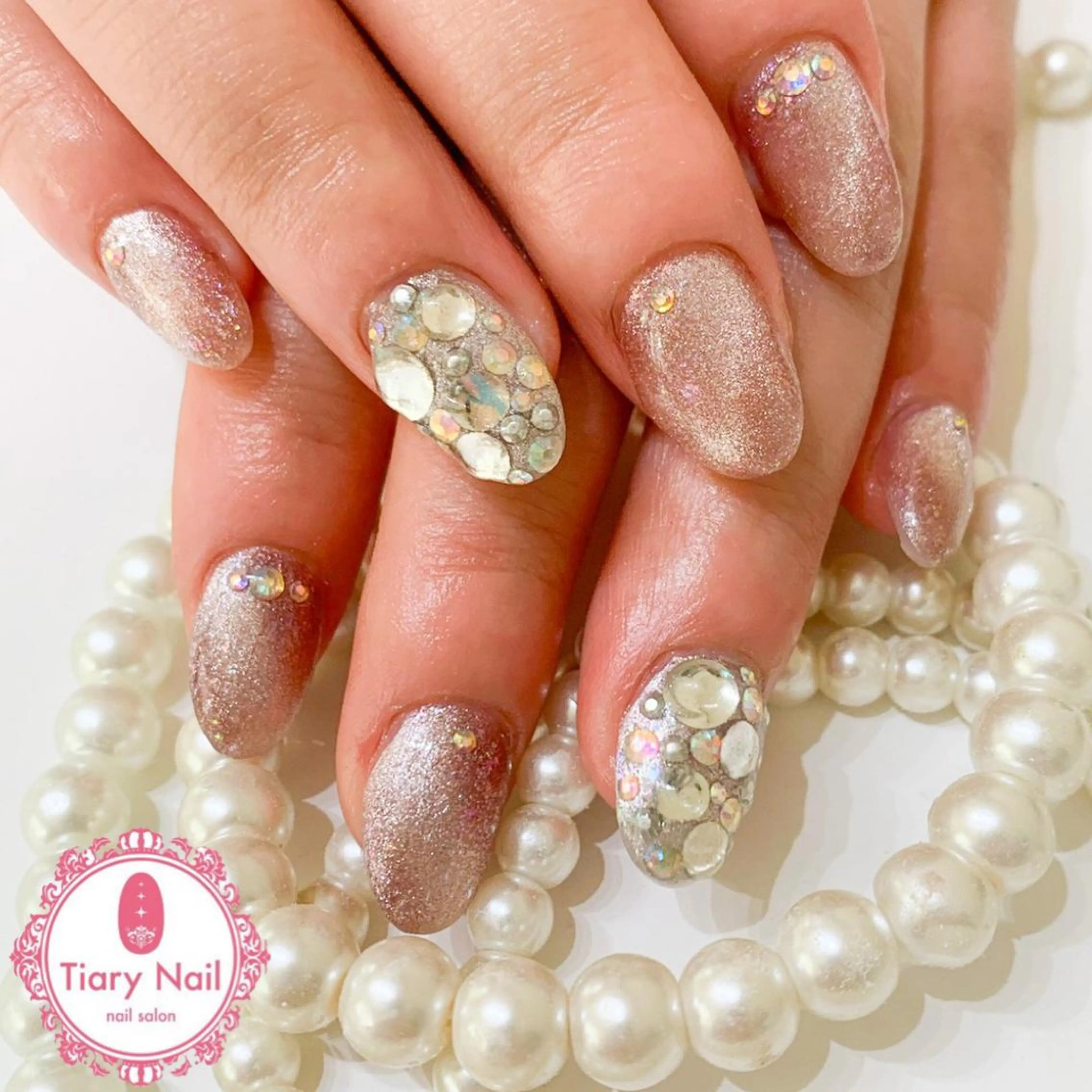 ネイル 桜ネイル クリアネイル フットネイル ジェルネイル キラキラネイル 💗🪽Tiary Nail🪽💗のネイルデザイン