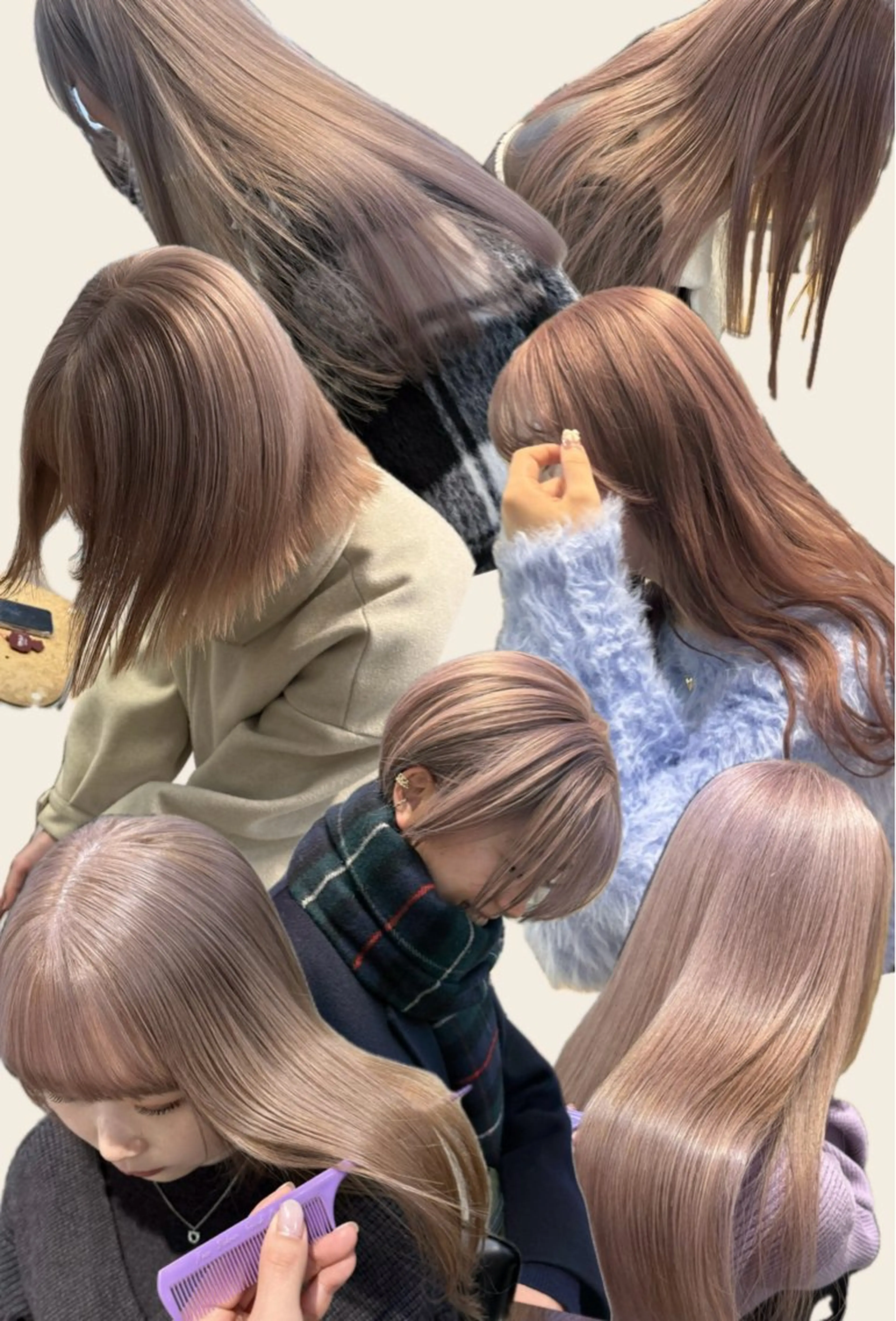 ミディアム カラー ミルクティー× グレージュMOMOのヘアスタイル