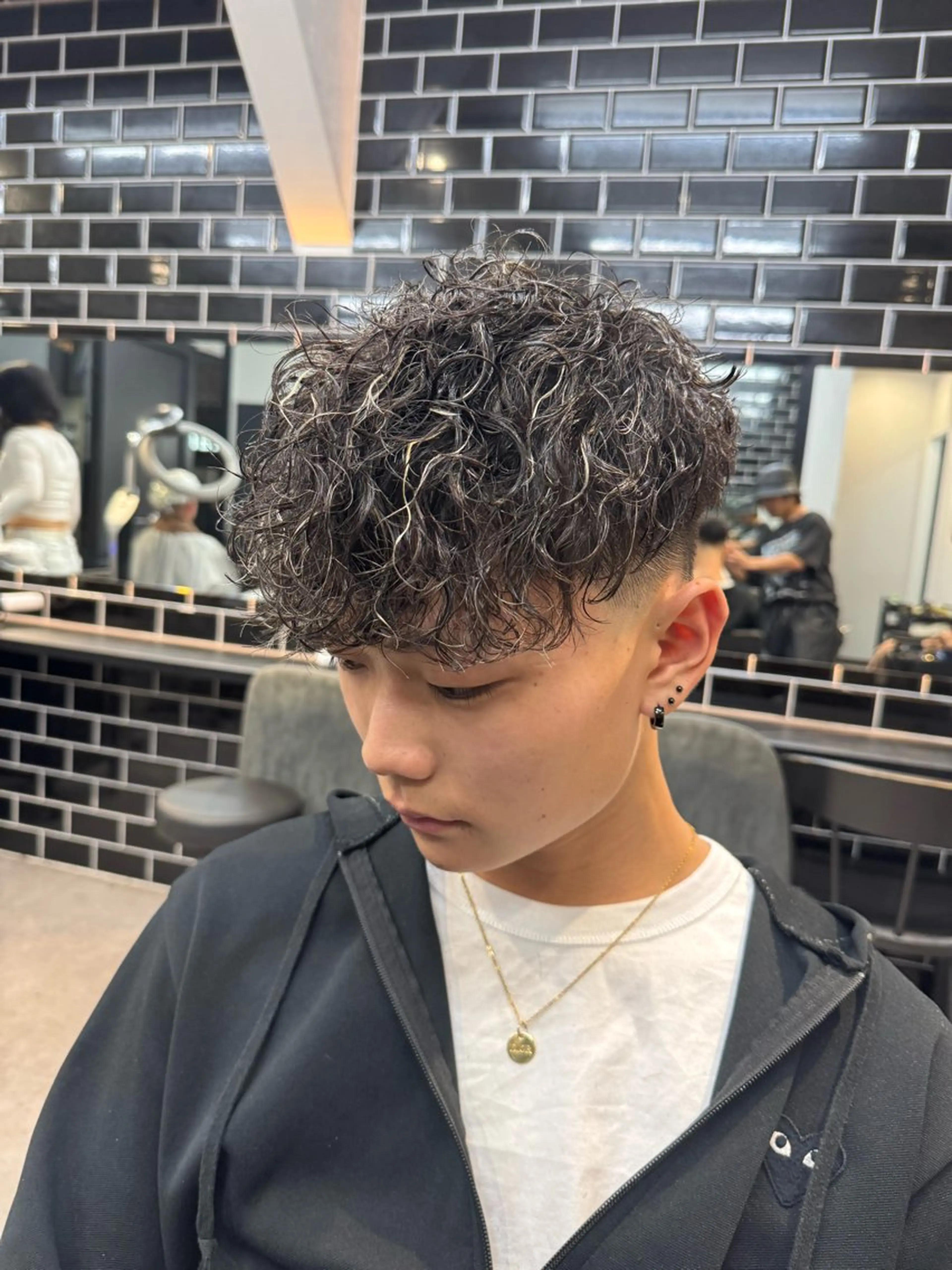 ショート パーマ メンズ カット パーマ 【men's Lapis横浜】海人のヘアスタイル