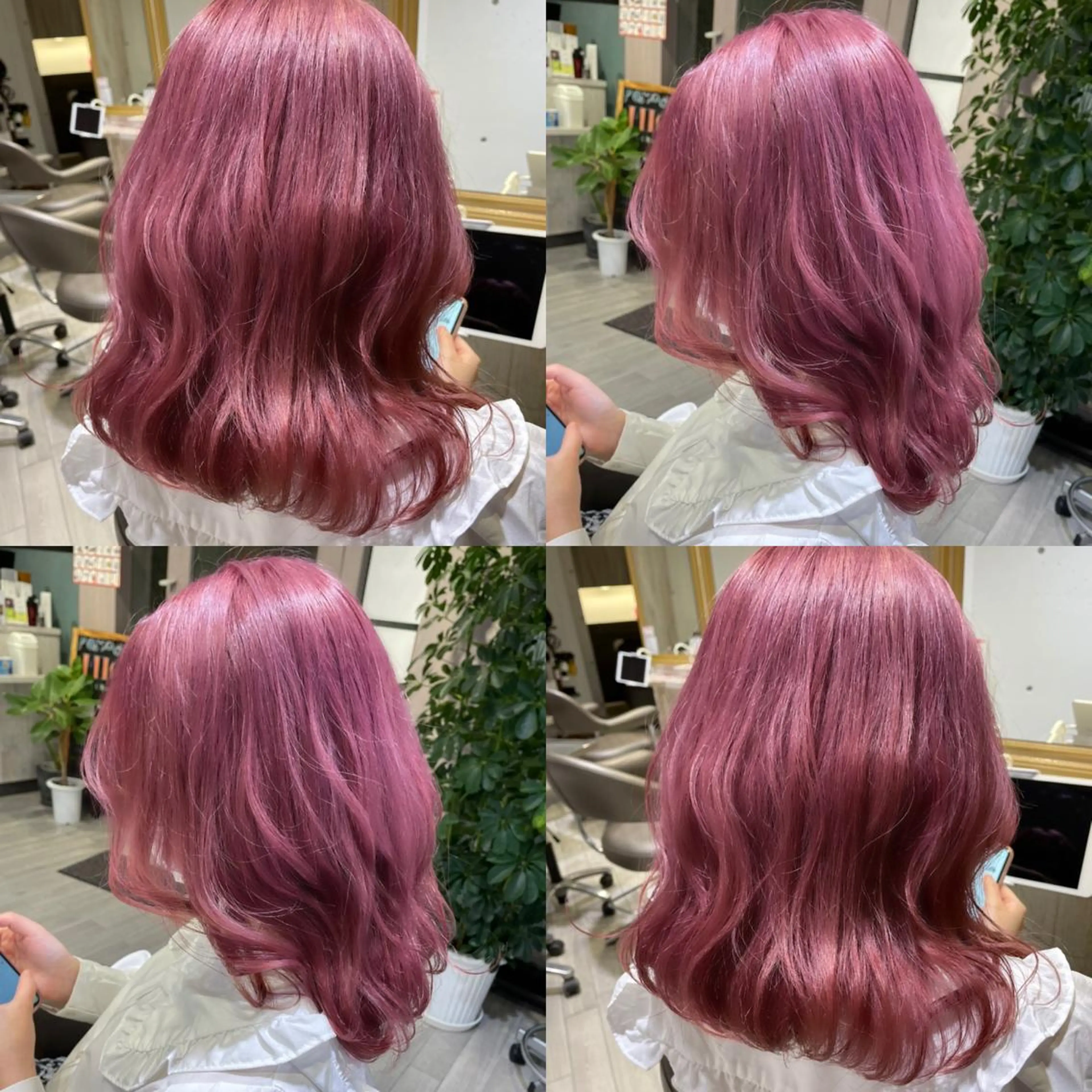 ミディアム カラー ヘアアレンジ ブリーチ ピンクカラー 🌼NAMI 🌼のヘアスタイル