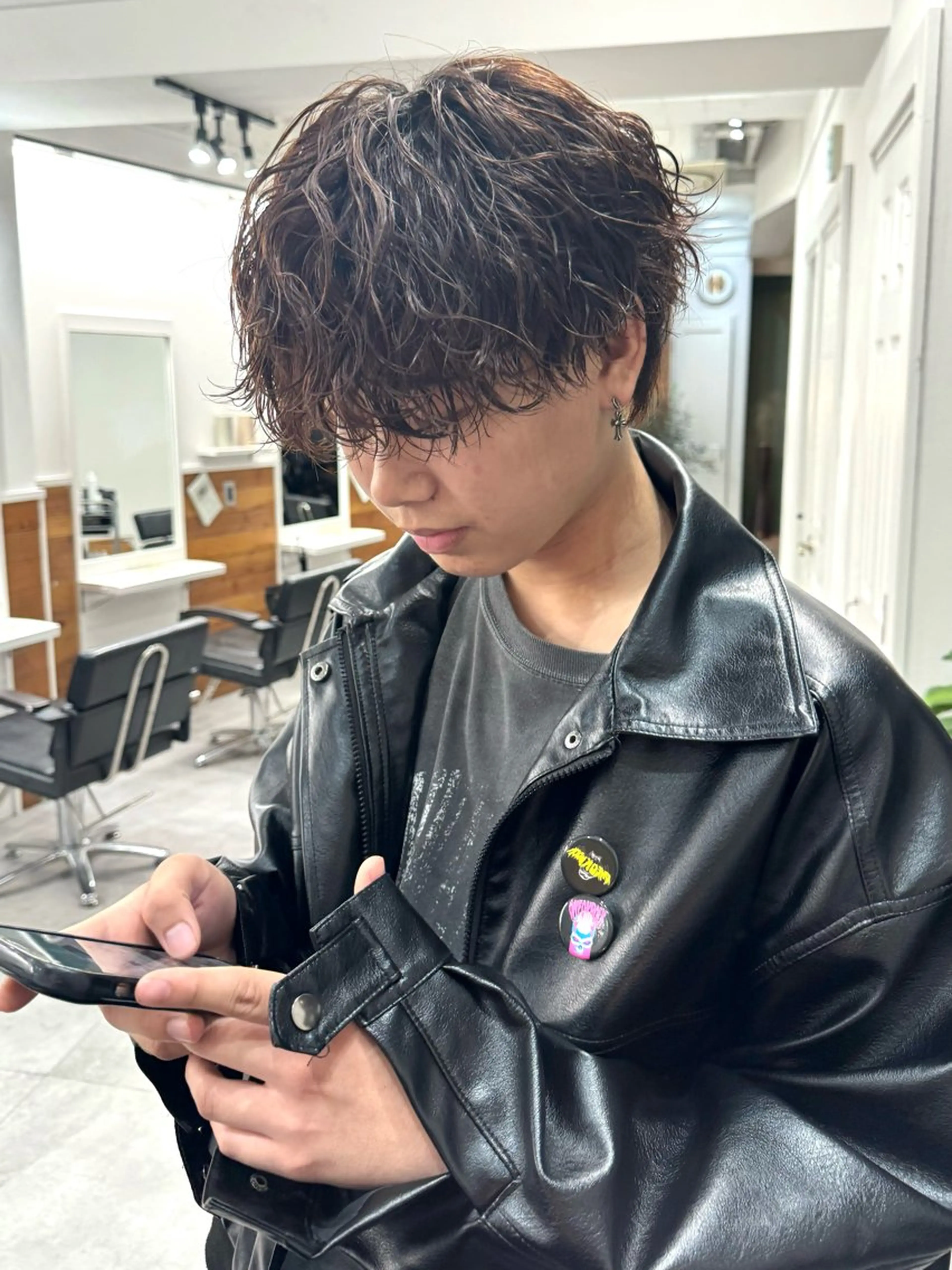 パーマ メンズ メンズパーマ 波巻きパーマ スパイラルパーマ カット パーマ トリートメント シャドウパーマ/ 波巻パーマYu-Kiのヘアスタイル