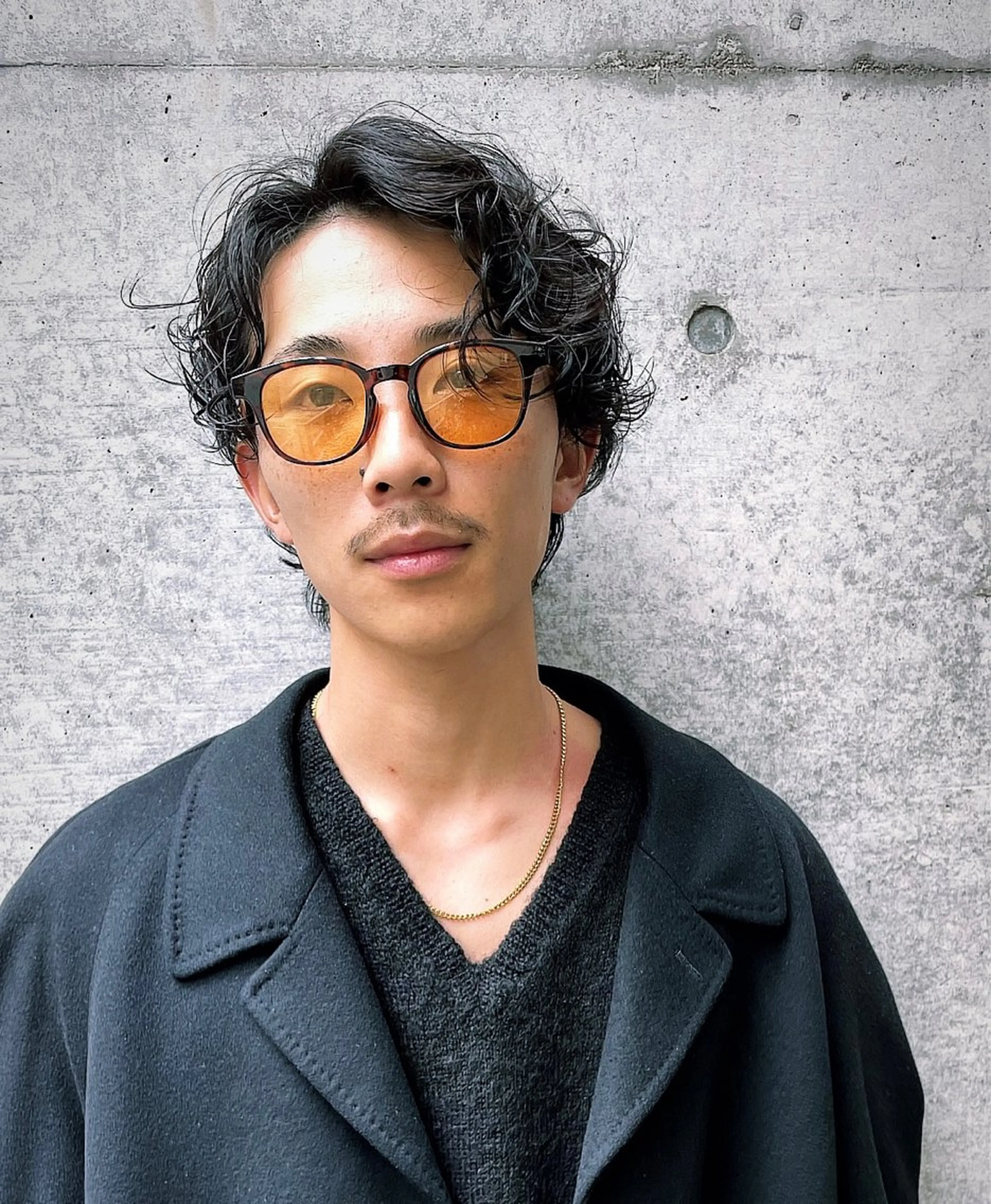 ミディアム パーマ メンズ カット パーマ 南堀江🌿パーマ Tetsu【テツ】のヘアスタイル