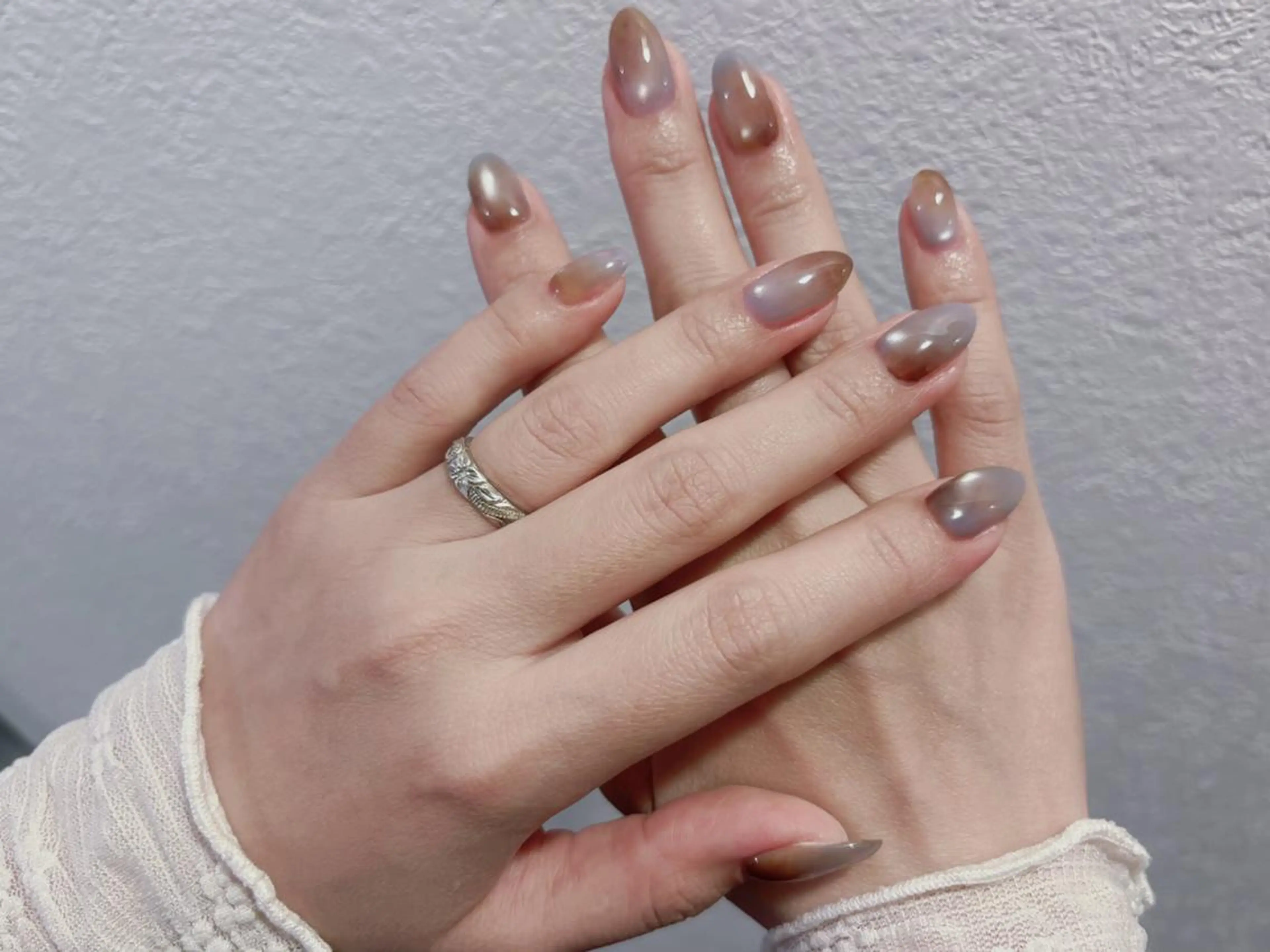 ネイル ボルドー チークネイル 長さ出し フレンチネイル ジェルネイル ハンドネイル アンアンBelle Nail 池袋のネイルデザイン