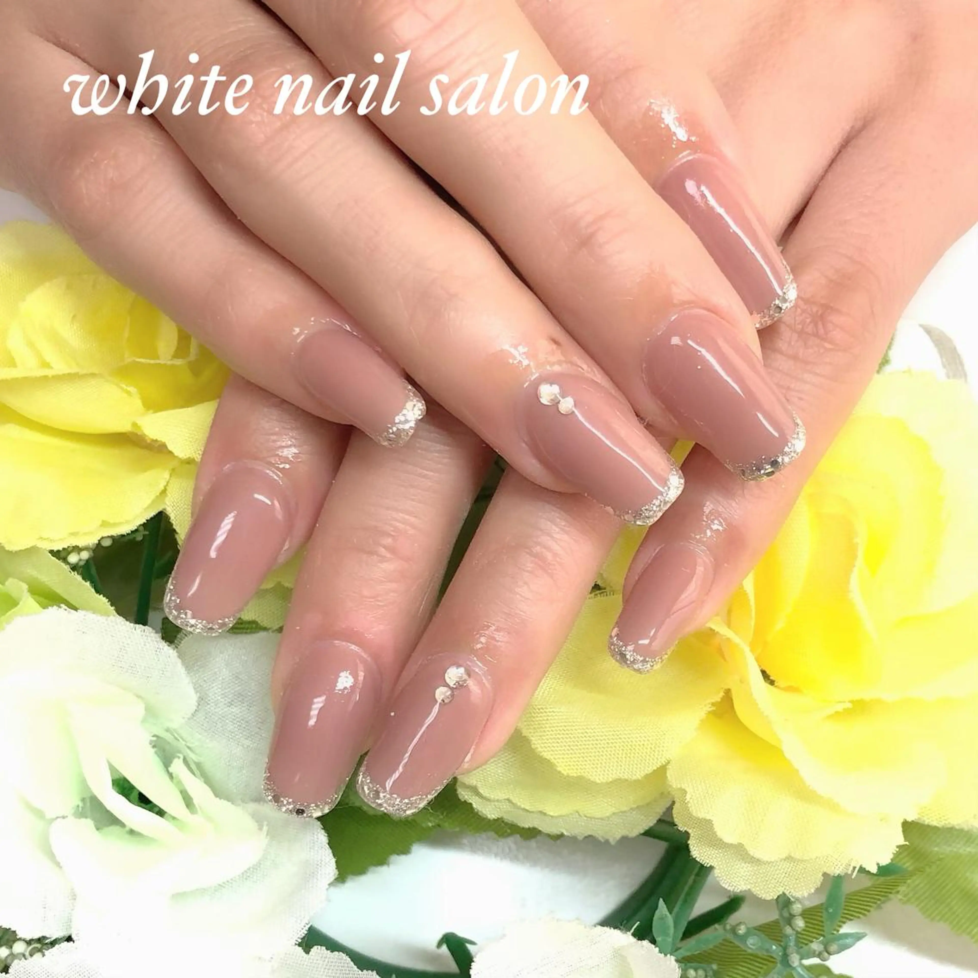 ネイル アートネイル 長さ出し フレンチネイル ジェルネイル ハードジェル ハンドネイル white nail salonのネイルデザイン