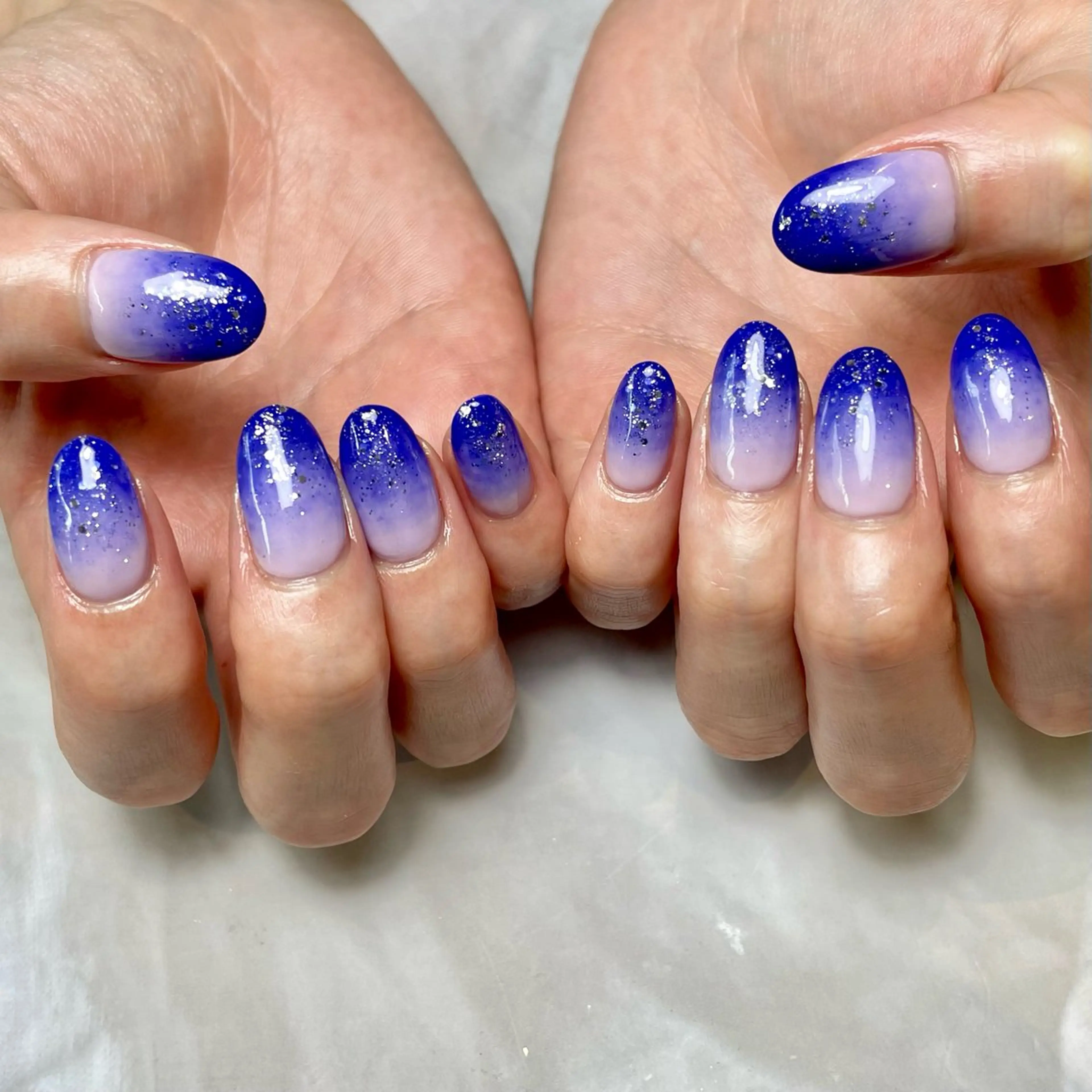 ネイル ブルー 持ち込み ハンドネイル Reflection marikoのネイルデザイン