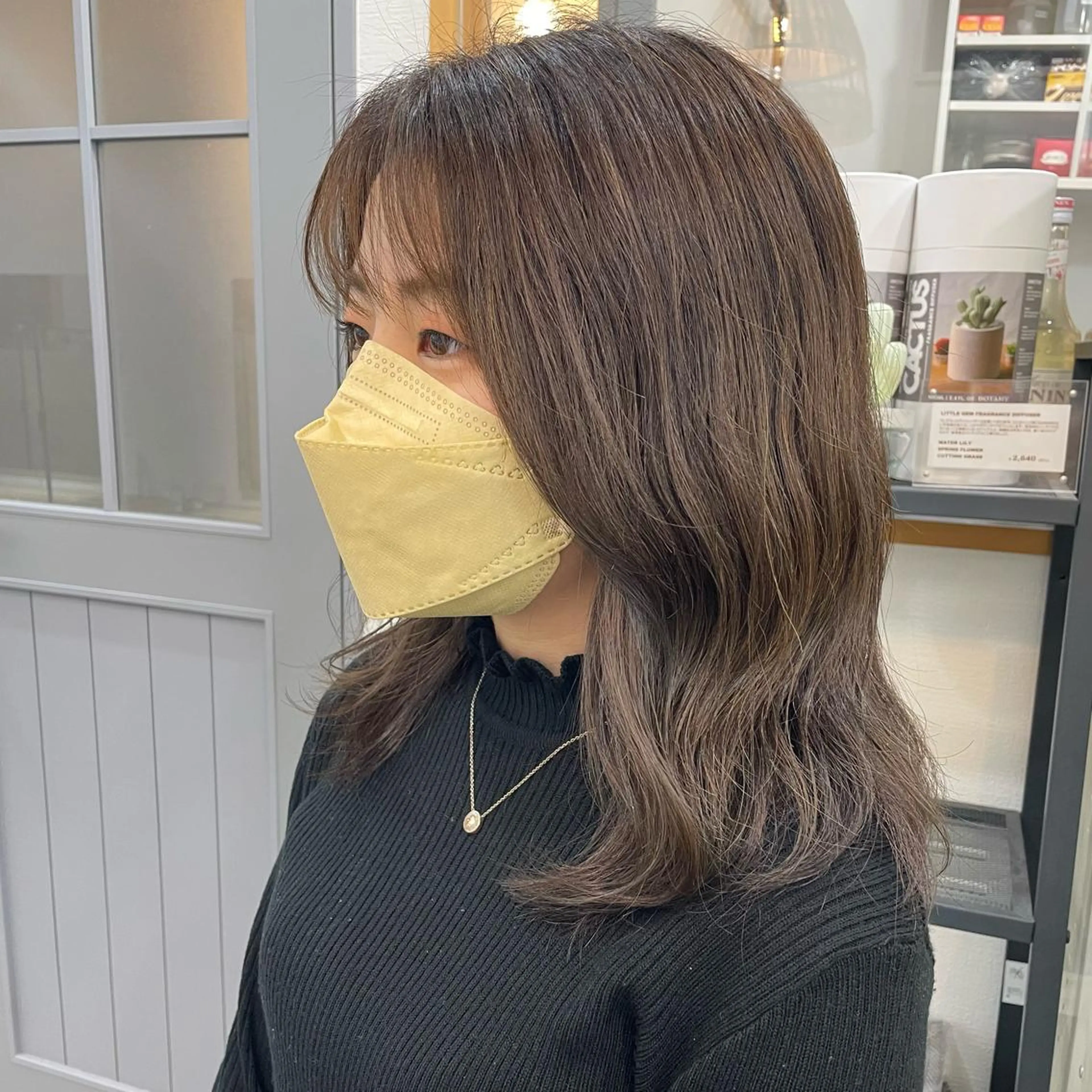 ミディアム アッシュ ハイライト カット ヘアカラー トリートメント SUNC🍀大熊 花奈絵🍀のヘアスタイル