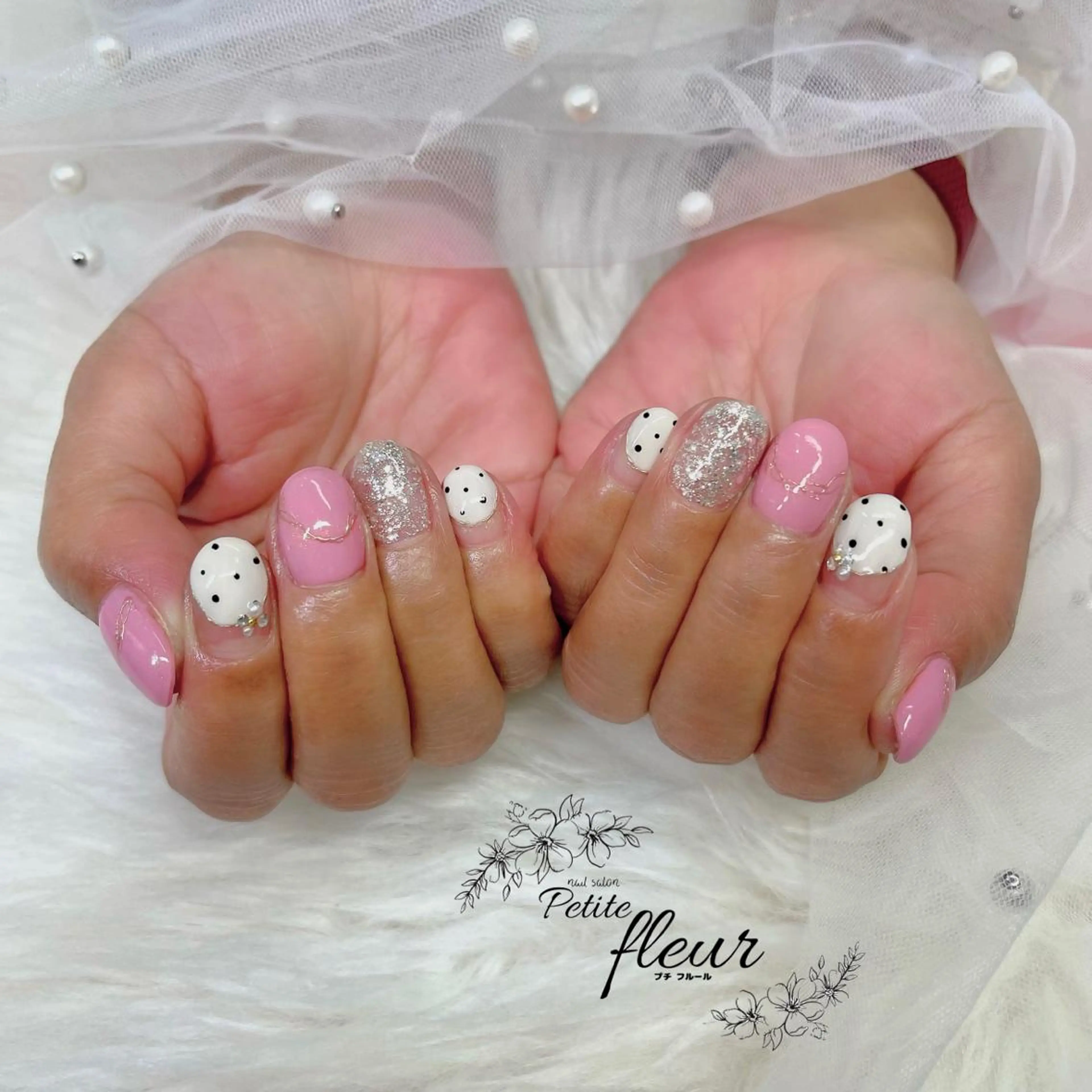 ネイル ピンク ❁⃘*。Petite fleur❁⃘*りさのネイルデザイン