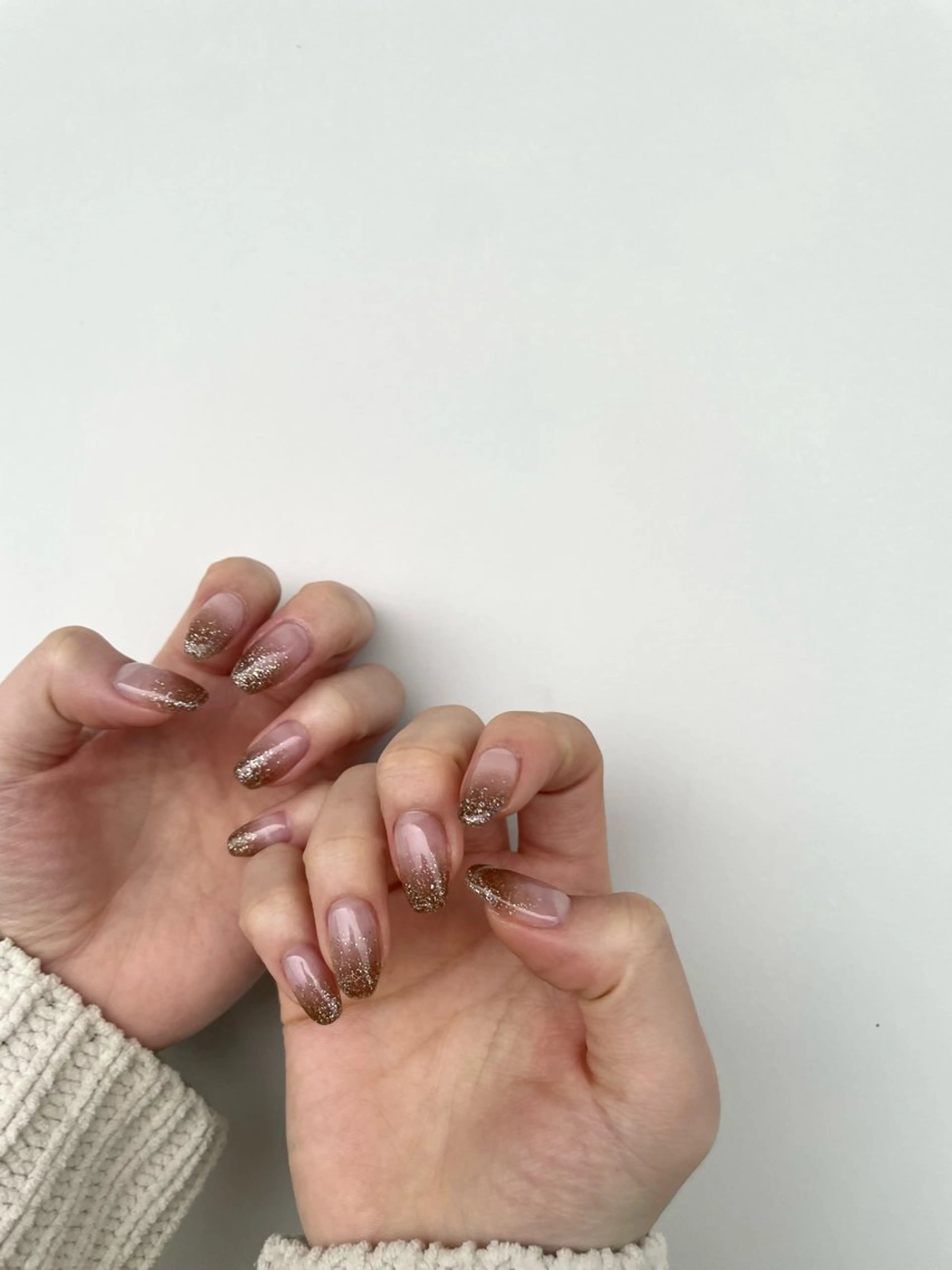 ネイル ブラウン ラメ(グリッター) ラメグラデーション Ever Blue Nail Salonのネイルデザイン
