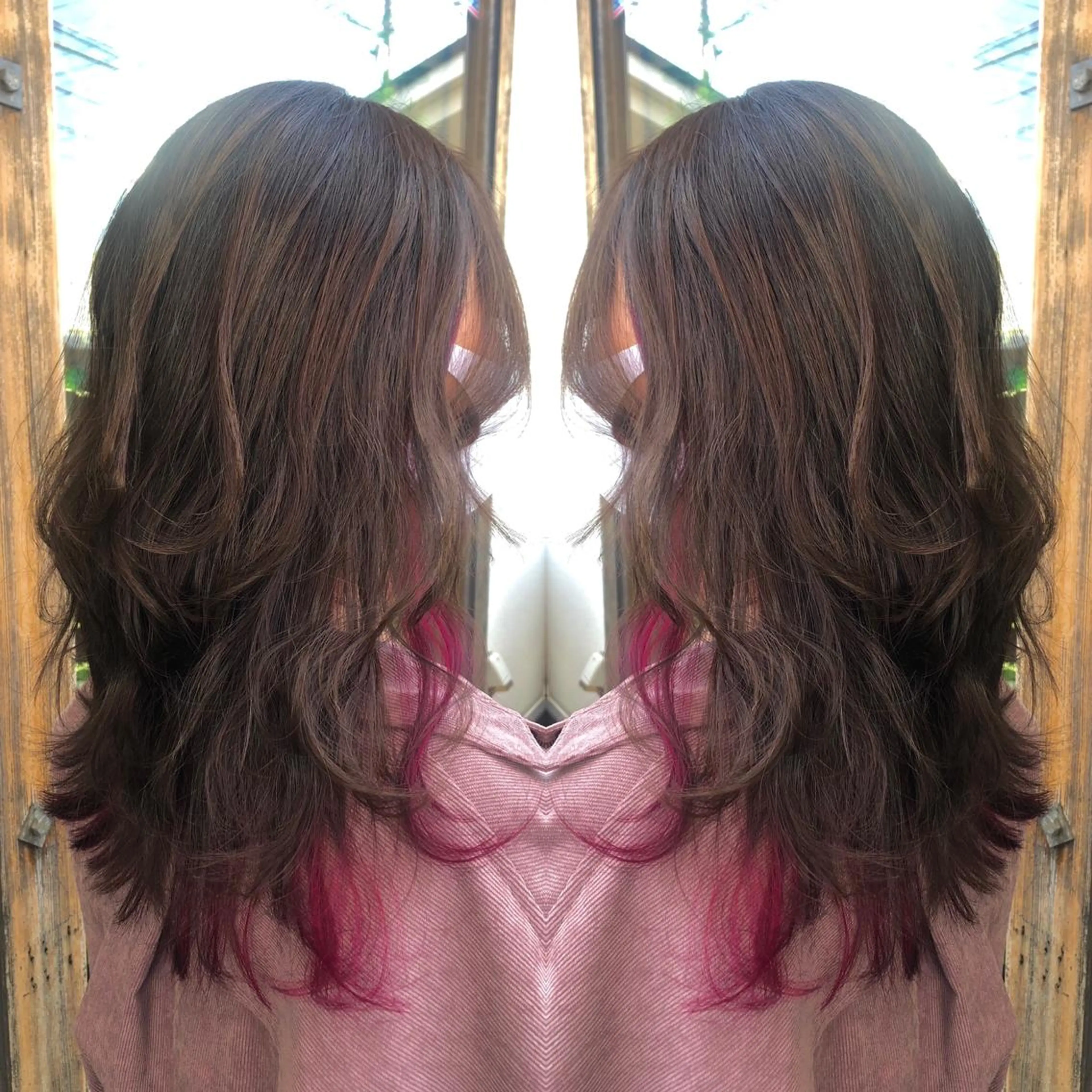 ロング カラー イヤリングカラー ヘアカラー 堀口 彩佳のヘアスタイル