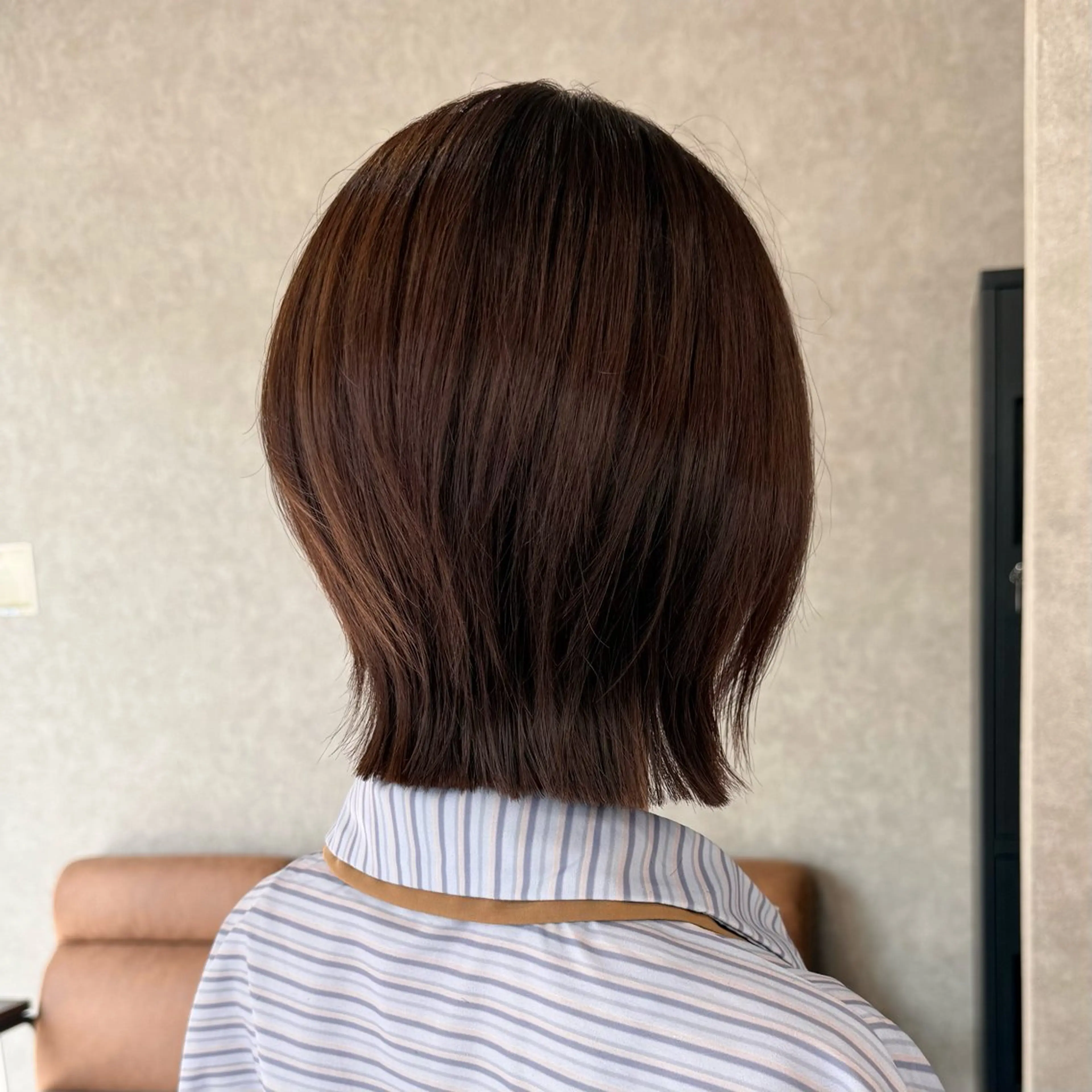 ミディアム カラー ボブレイヤー ブラウンカラー ナチュラルブラウン ボブ レイヤーカット カット ヘアカラー トリートメント 似合わせボブ🎀🫧 千葉 優希のヘアスタイル