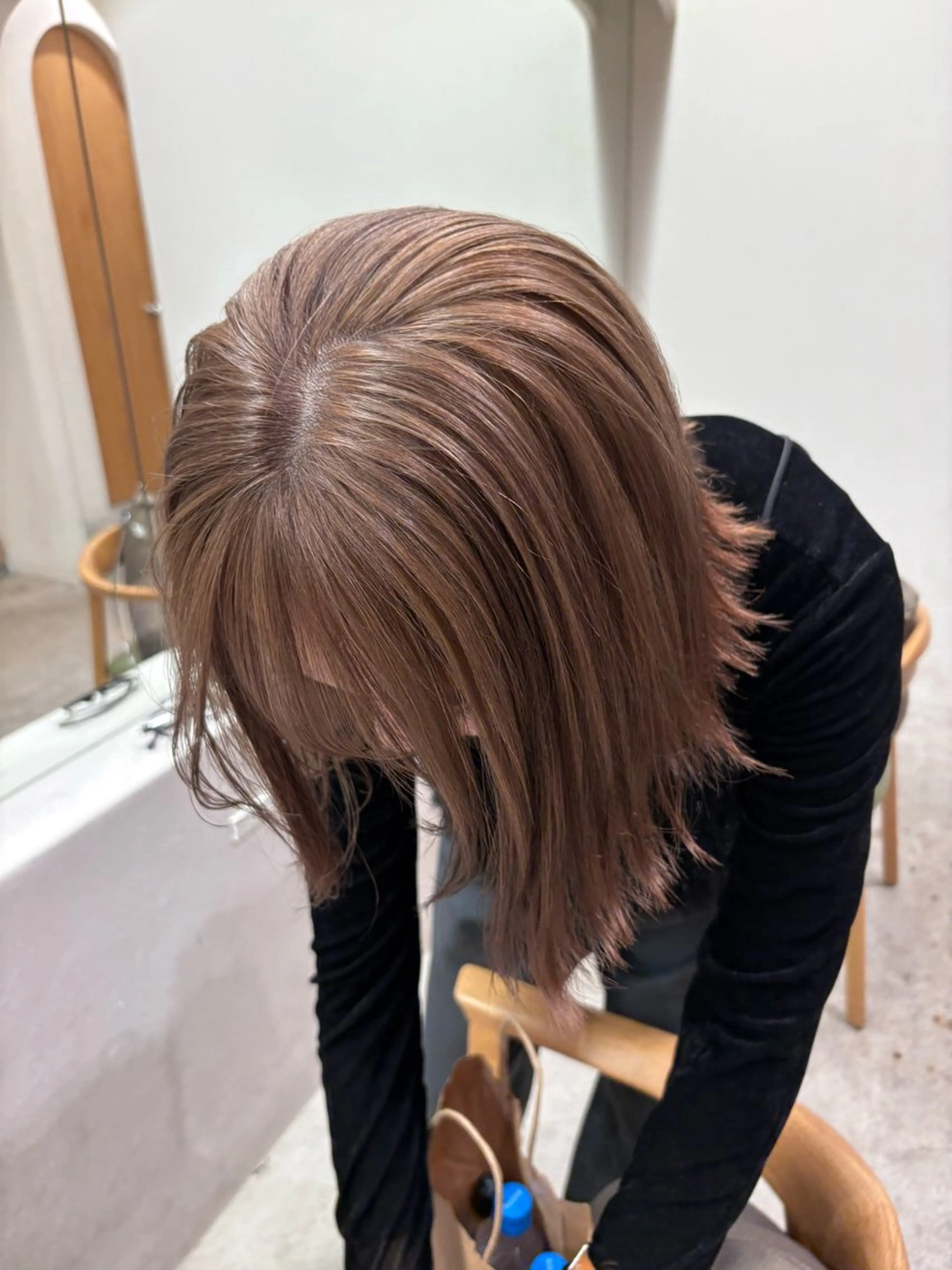 ミディアム カラー カット ヘアカラー トリートメント レイヤー/柔色 カラー/SAkiのヘアスタイル