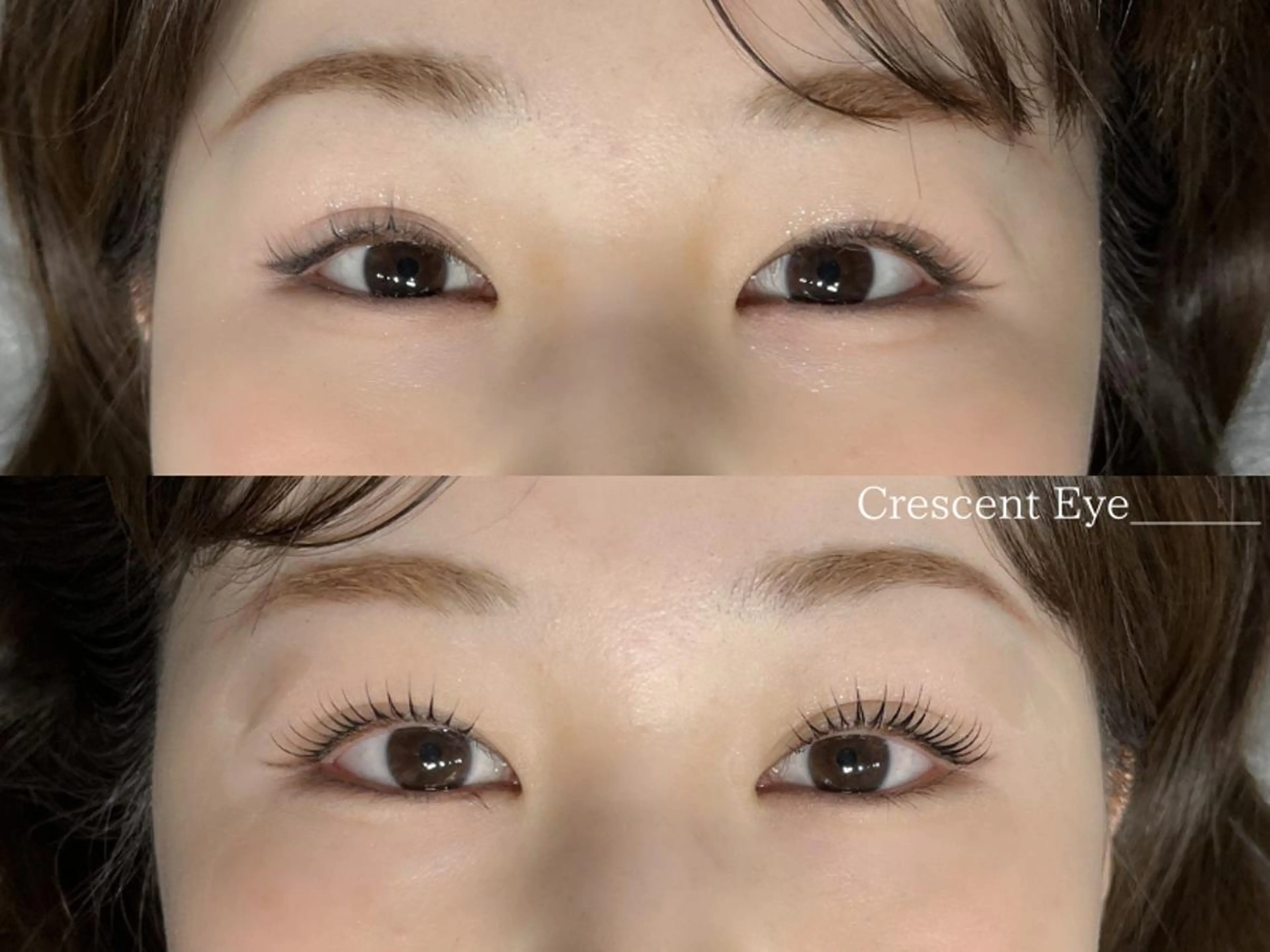 マツエク・マツパ 束感まつ毛 パリジェンヌラッシュリフト まつげパーマ 一重×まつ毛パーマ Crescent Eye 吉祥寺のマツエク・マツパデザイン