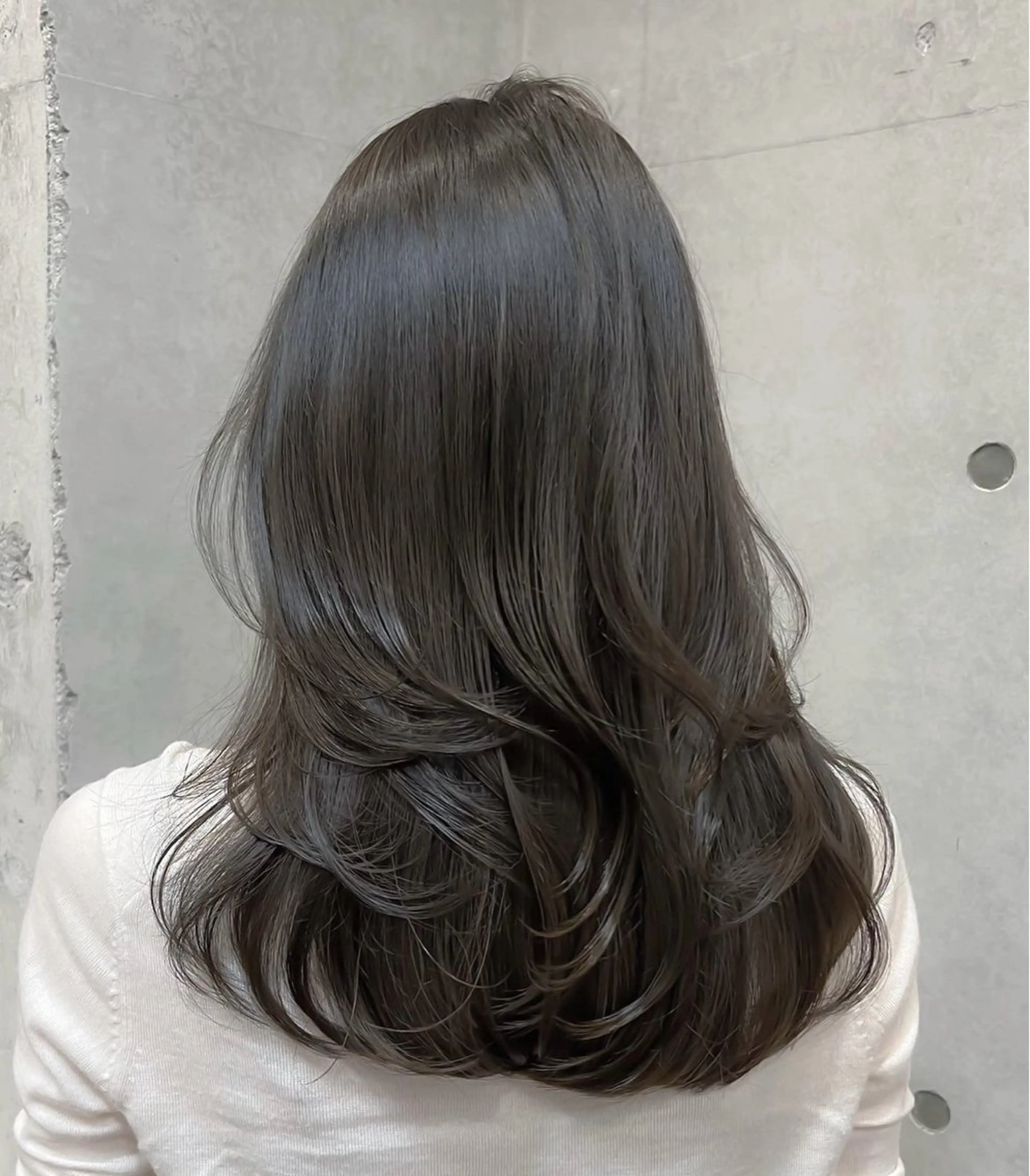 セミロング カラー ヘアアレンジ グレージュ オリーブカラー 髪質改善 💐ナチュラルヘア Kroda💐のヘアスタイル