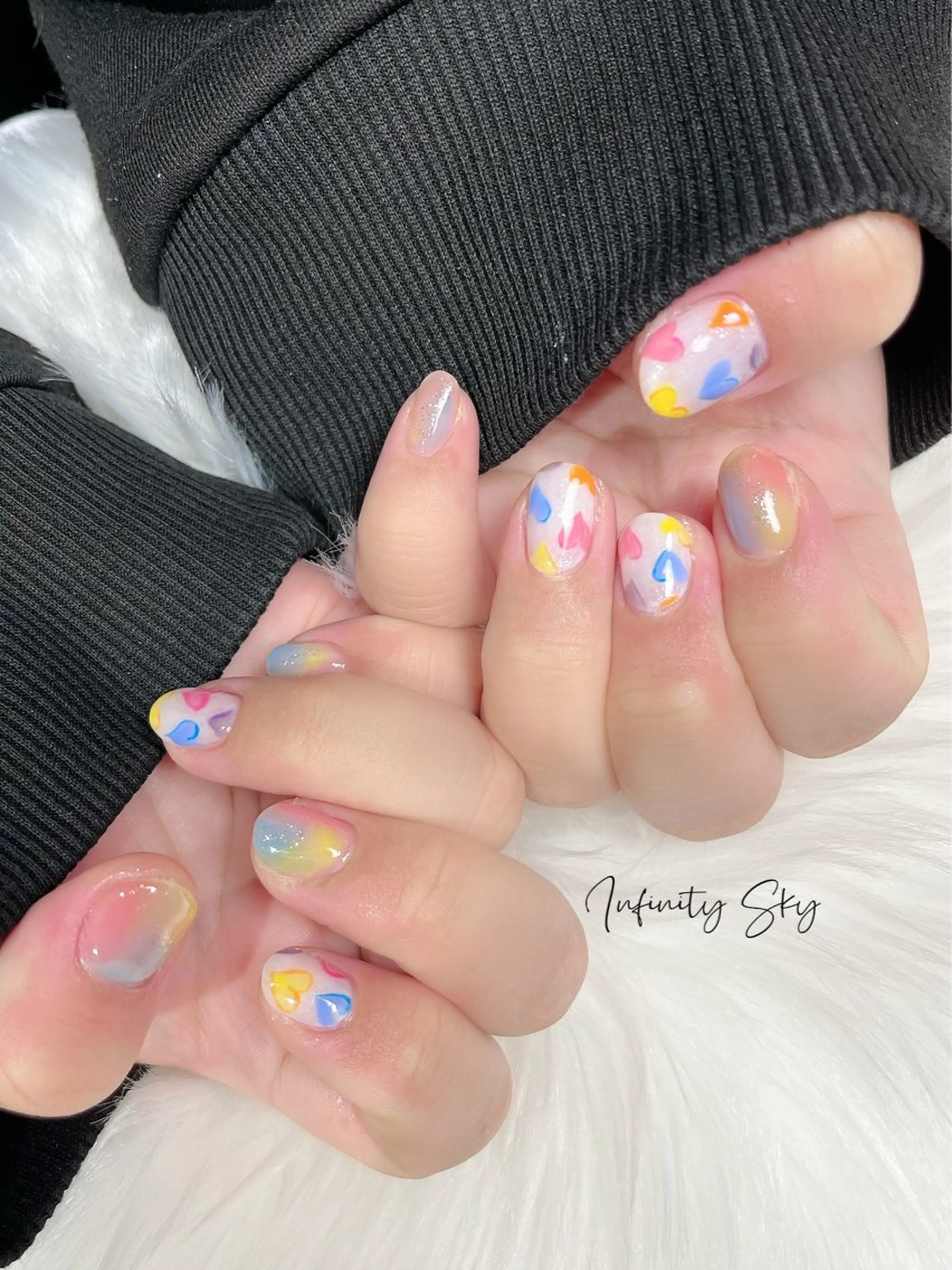 ネイル ハート infinity skyのネイルデザイン