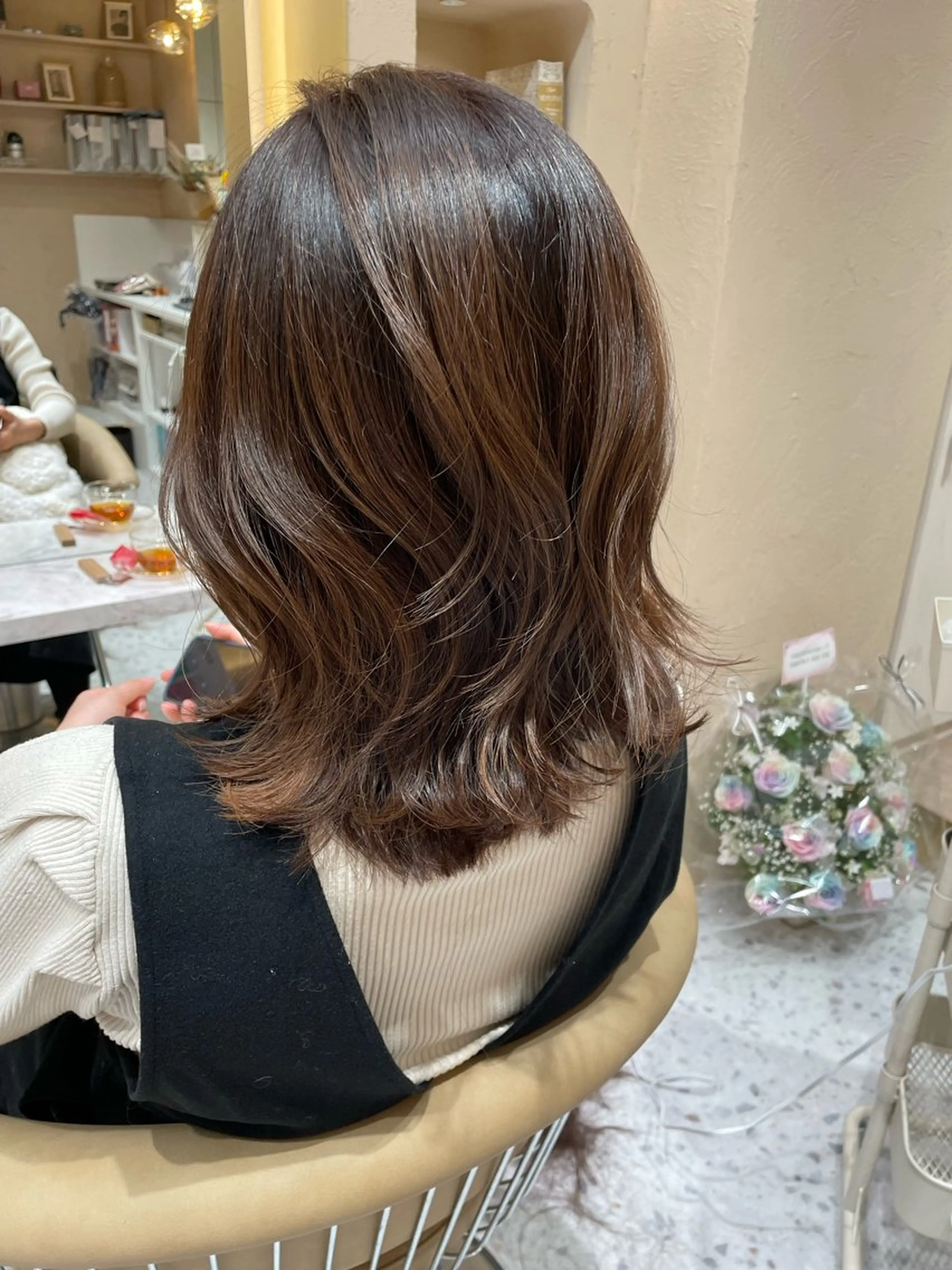 ミディアム カラー カット ヘアカラー トリートメント 韓国ヘア/髪質改善 /Harunaのヘアスタイル