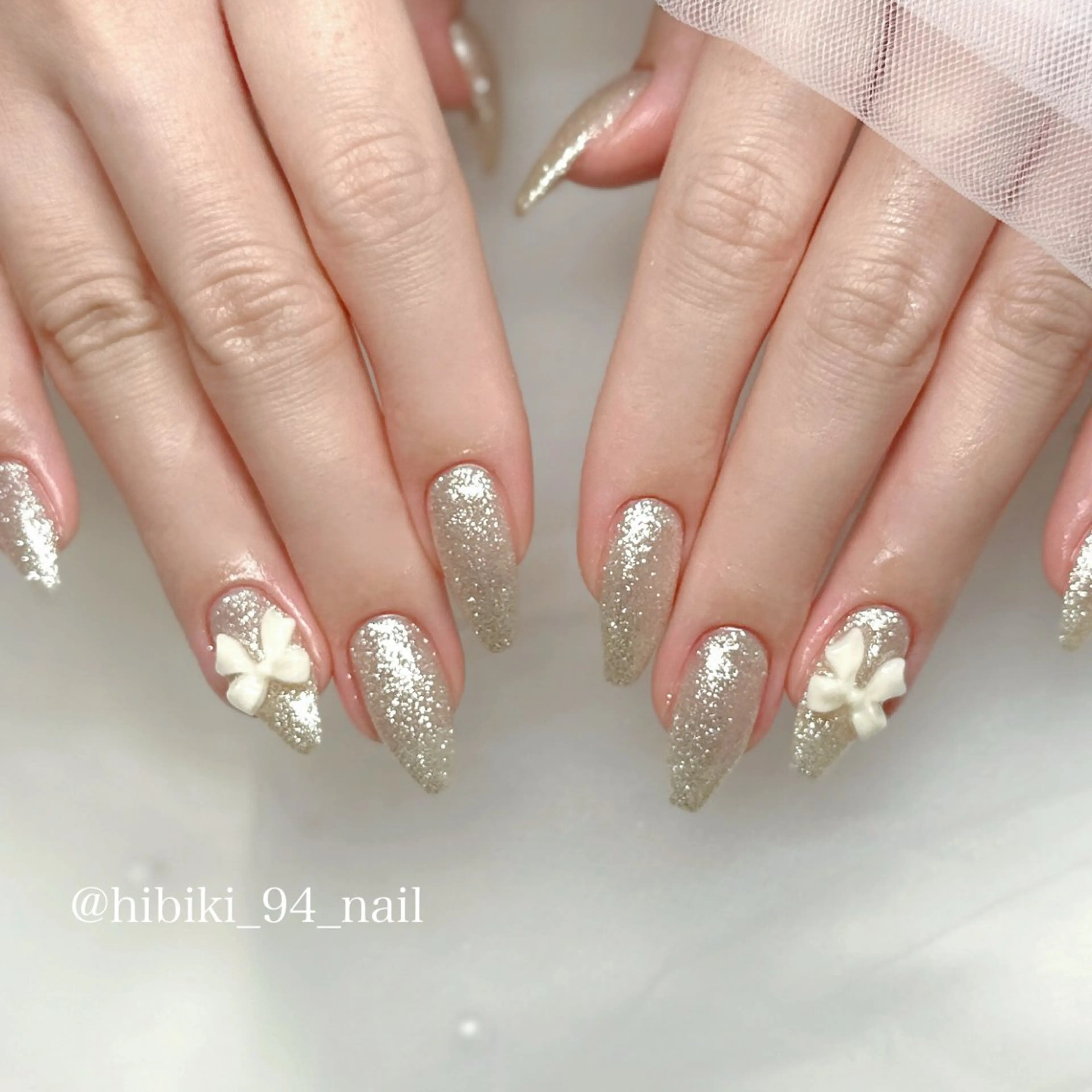 ネイル 長さ出し ガーリー 韓国ネイル ワンカラーネイル スカルプネイル ハンドネイル L'oeillet所属・L'oeillet HIBIKIのネイルデザイン