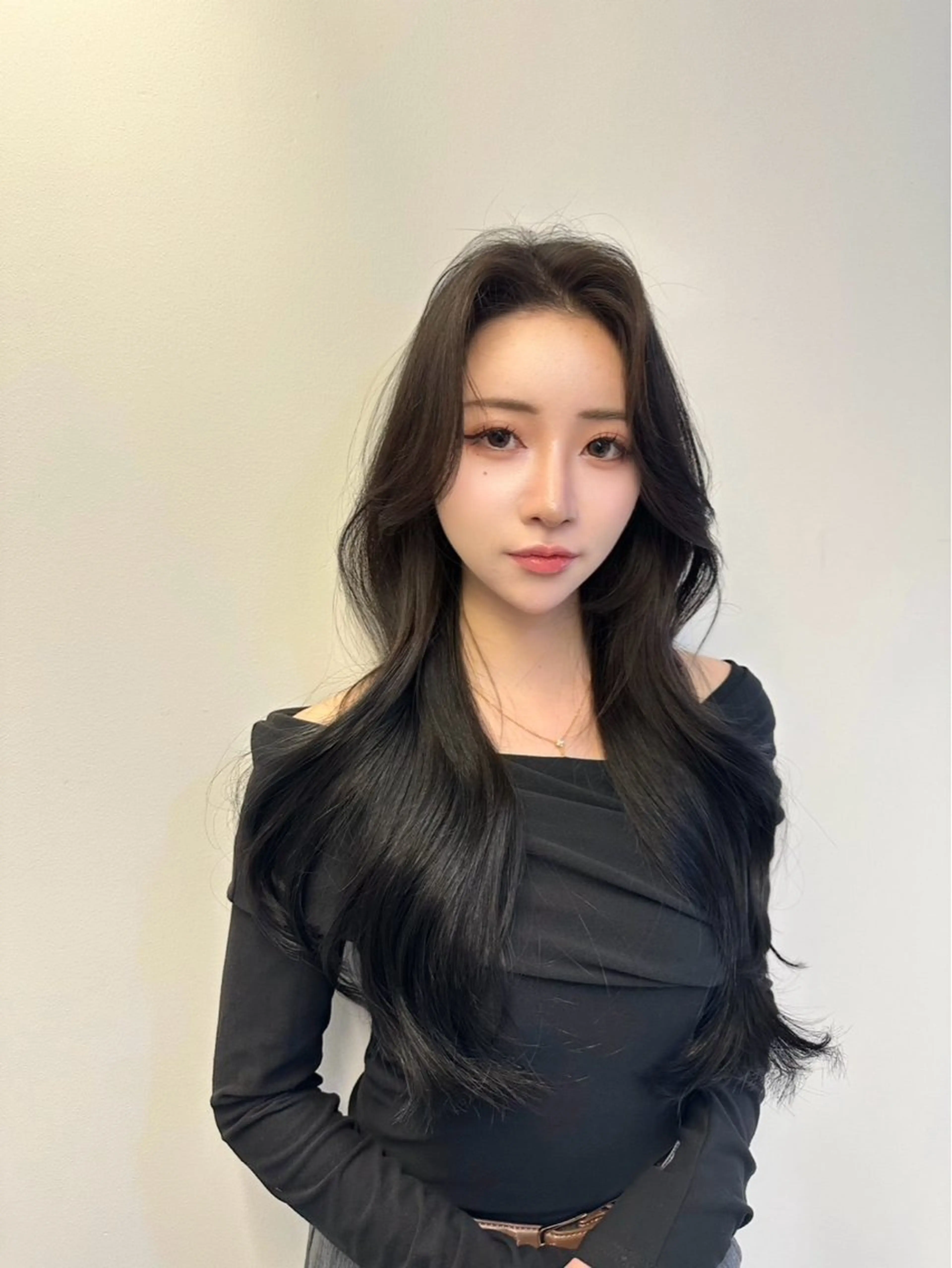 ロング カラー 韓国風ヘア レイヤーカット カット ヘアカラー トリートメント 心斎橋/縮毛矯正 /艶髪カラーのヘアスタイル