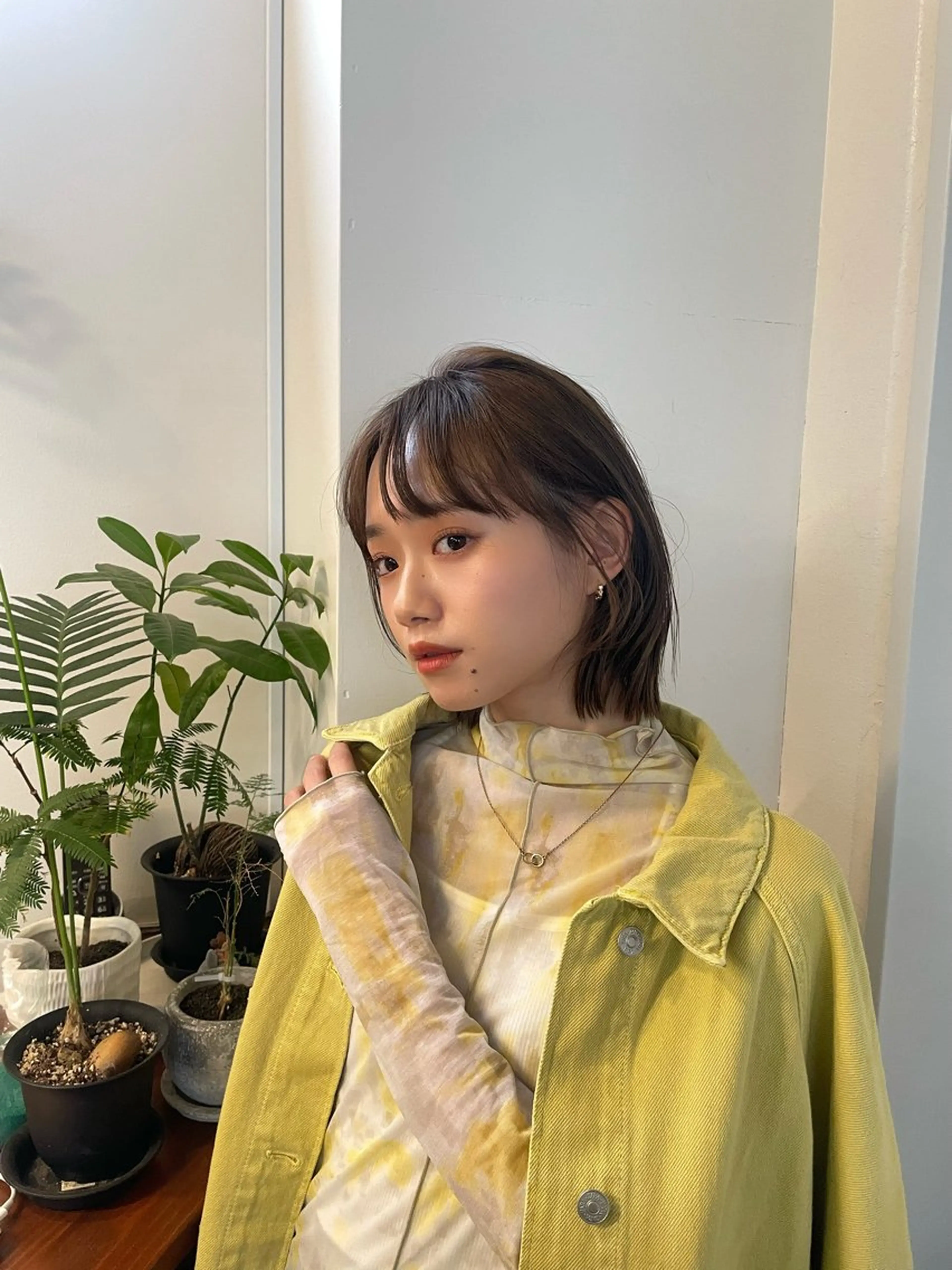 ミディアム ヘアカラー Farbe所属・顔まわりレイヤー 透明感カラー🩵🩵のヘアスタイル