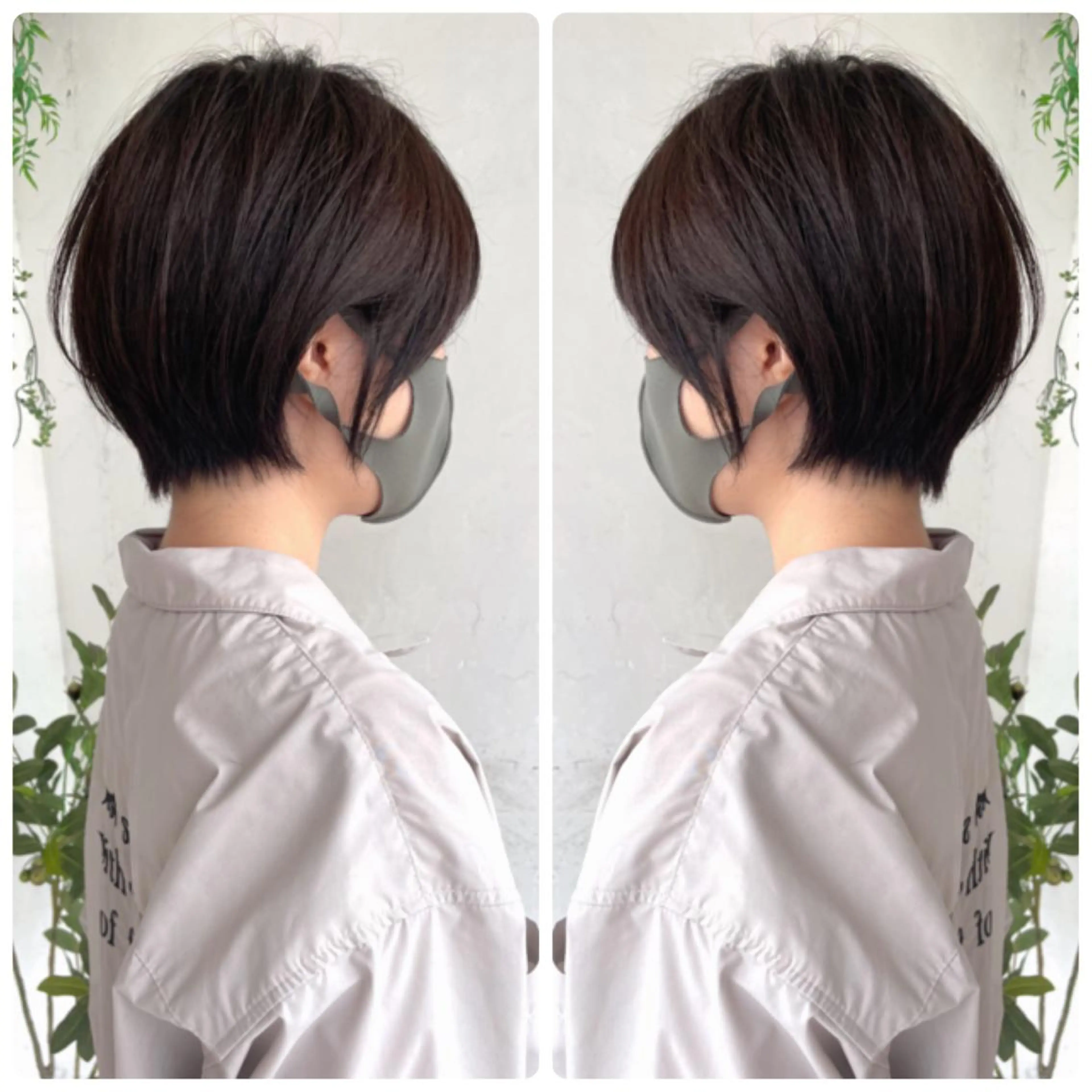 ショート カラー ショートボブ ハンサムショート 丸みショート デザインカラー ハイライトカラー カット ヘアカラー トリートメント 京都大人女性ショート 徒歩1分/秋山のヘアスタイル