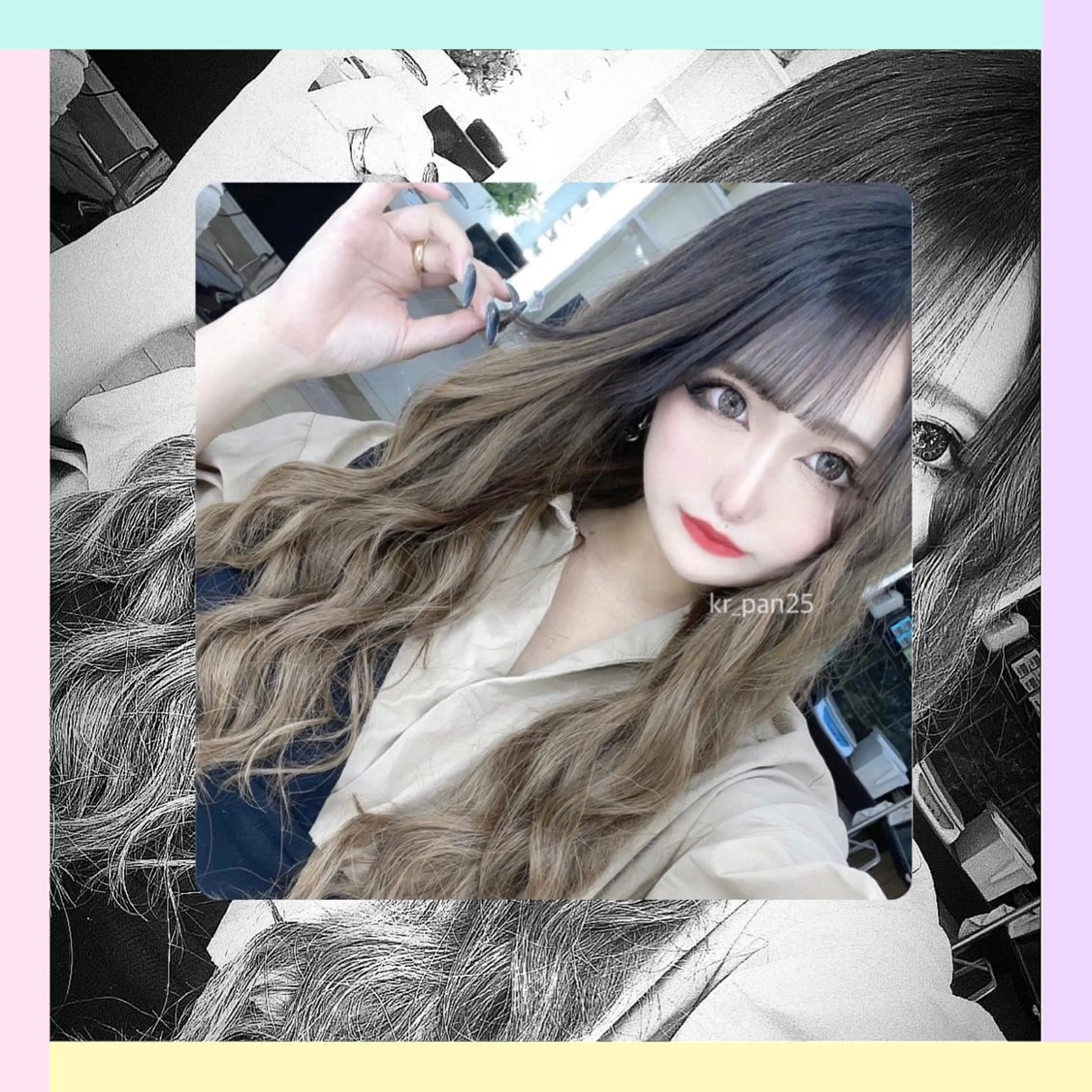 ロング カラー カット エクステ れん/ハイトーン /エクステ/韓国風のヘアスタイル