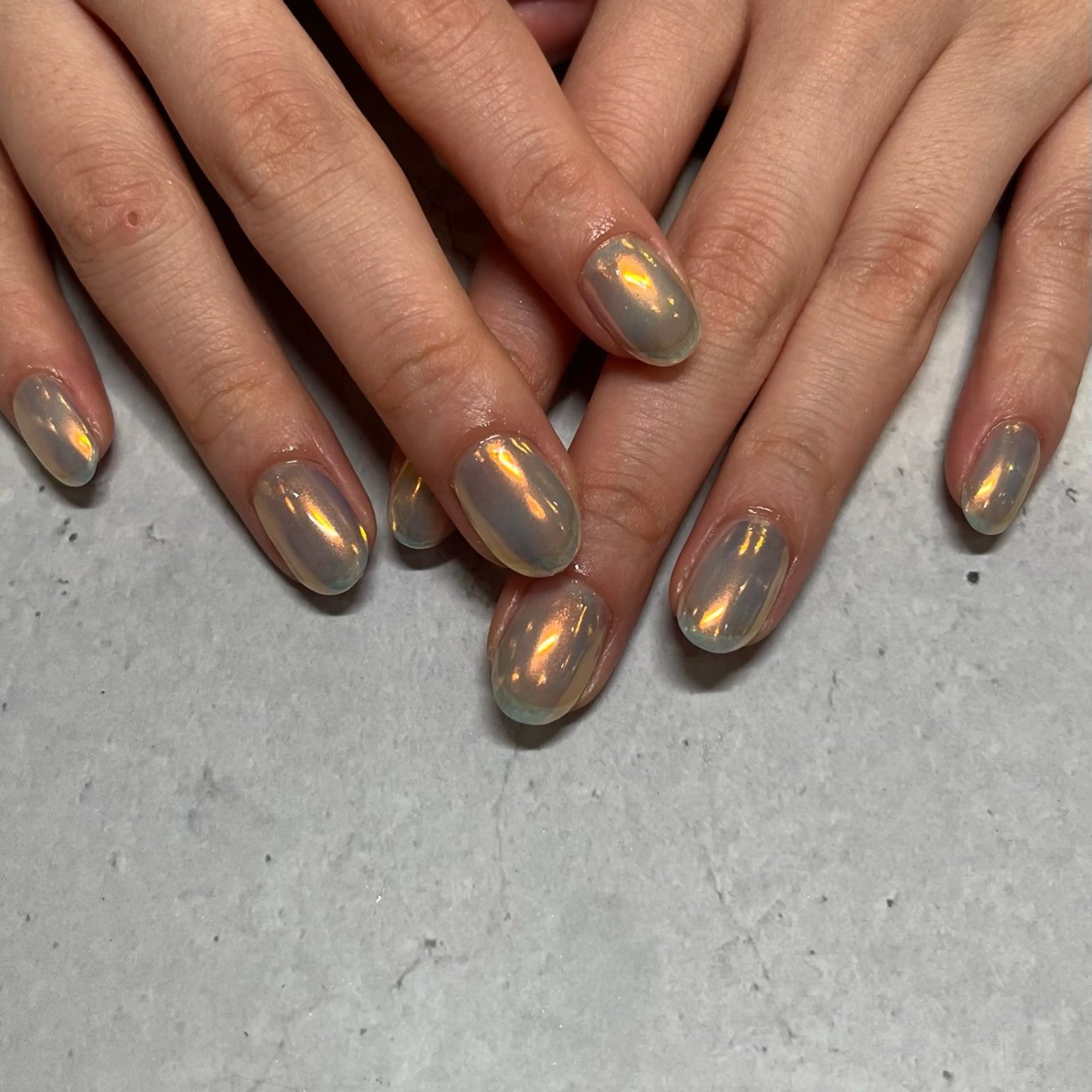 ネイル ブルー オレンジ 渡邊 あかりのネイルデザイン