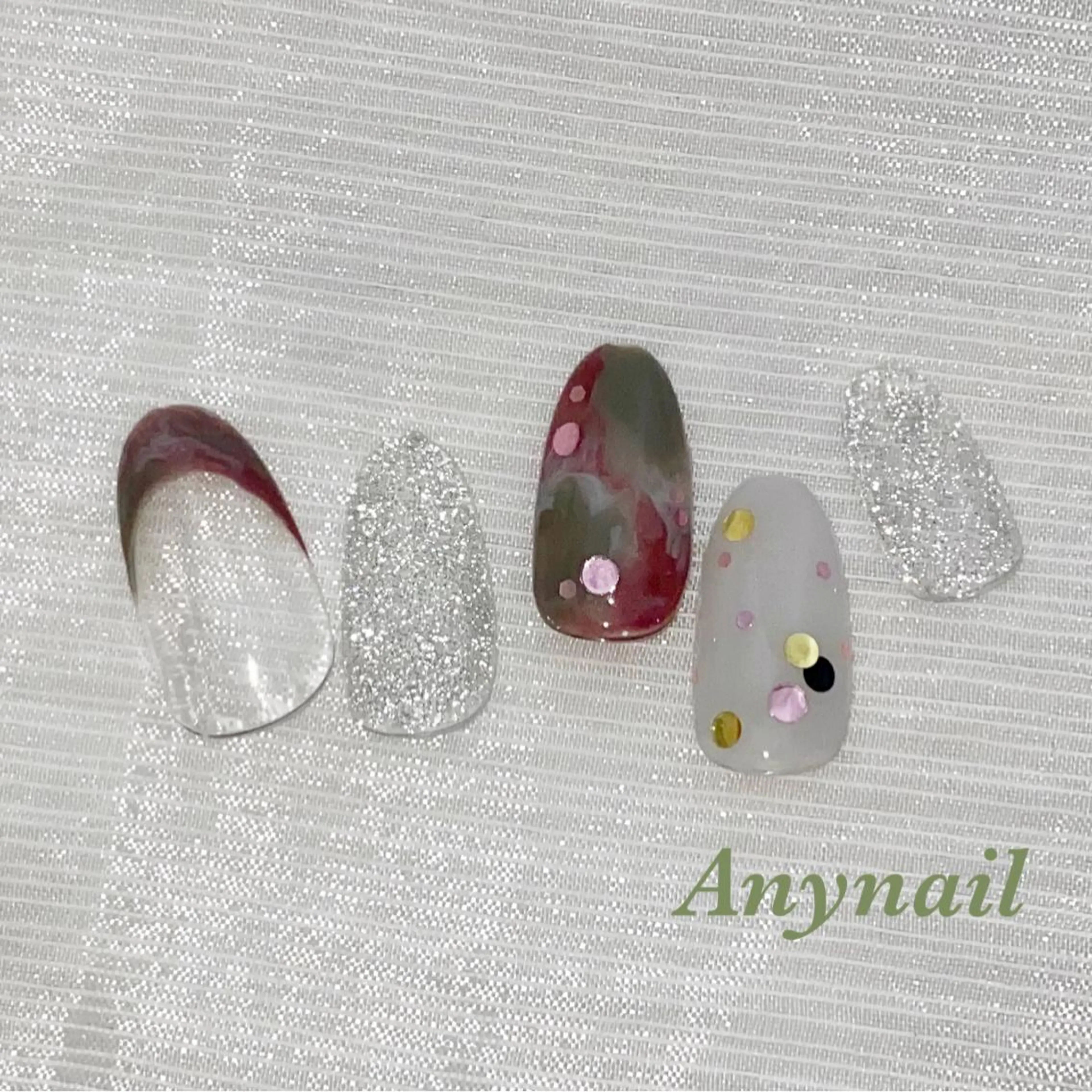 ネイル アートネイル ブルー フラッシュネイル ハンドネイル 岩澤 恵子のネイルデザイン