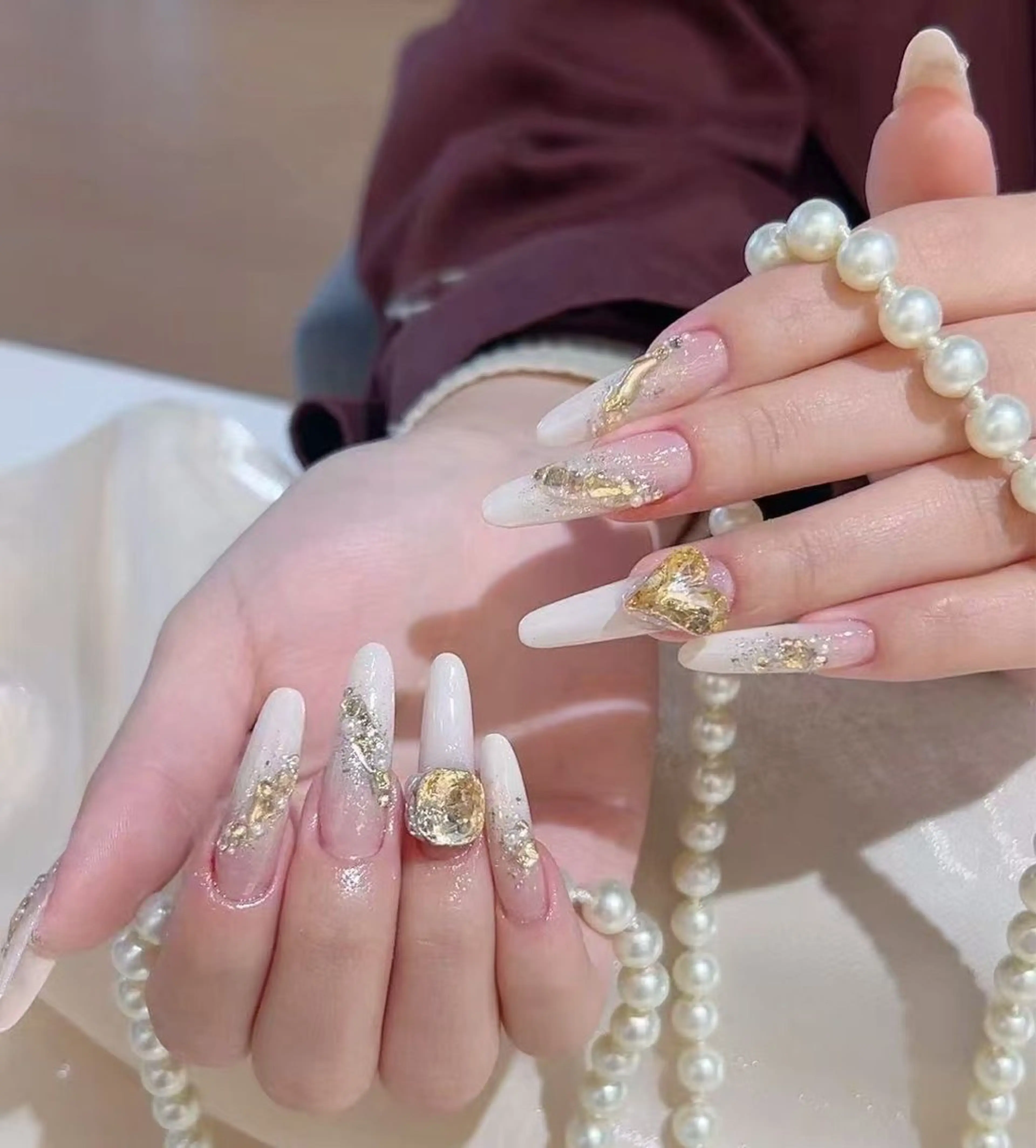 ネイル オーロラネイル フラワーネイル フットネイル フレンチネイル ジェルネイル ハンドネイル BabyYouMi ねねのネイルデザイン