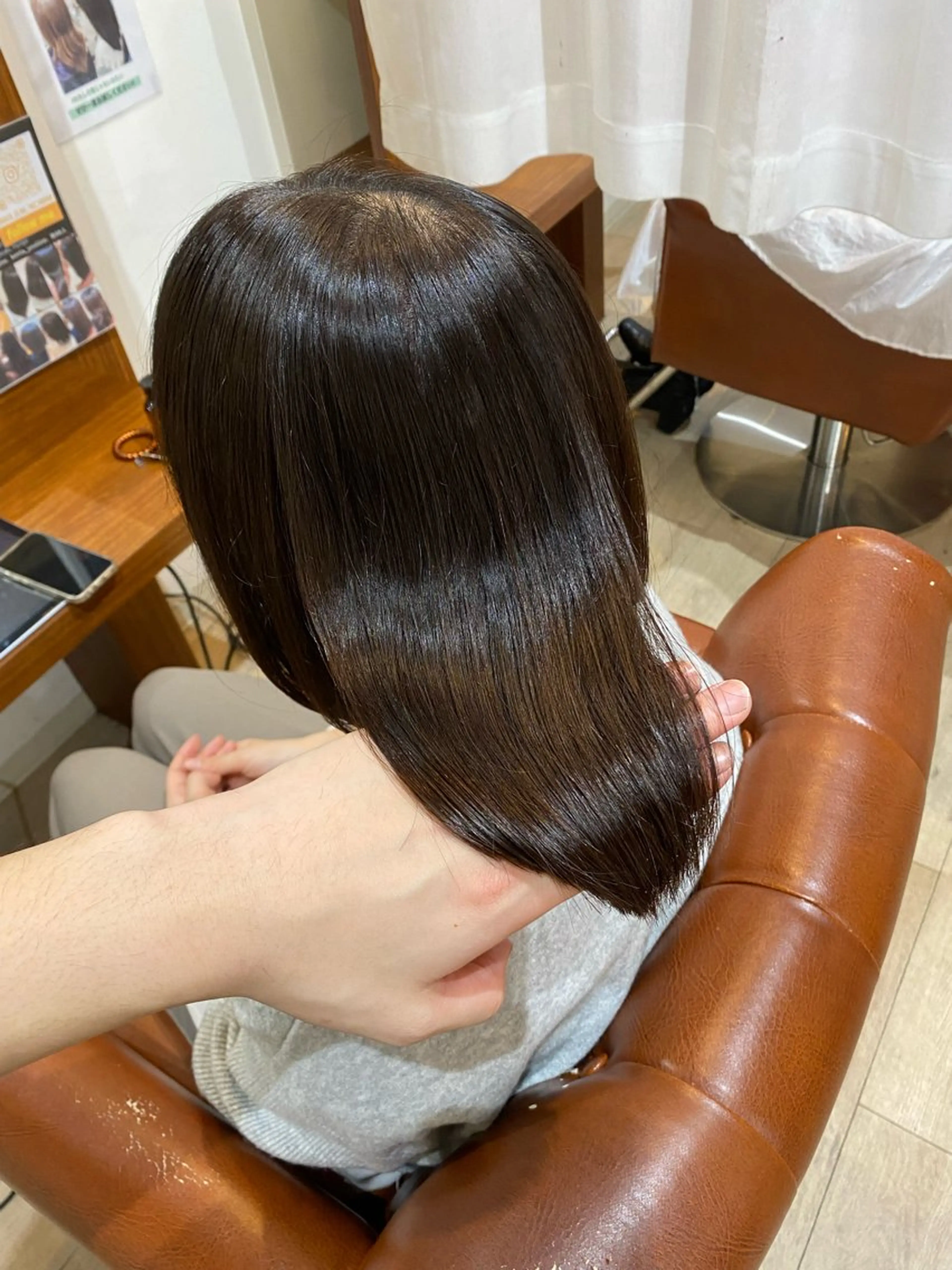 ミディアム カラー ケアカラー トリートメント カット ヘアカラー トリートメント 縮毛矯正とレイヤー /杉村凜汰郎のヘアスタイル