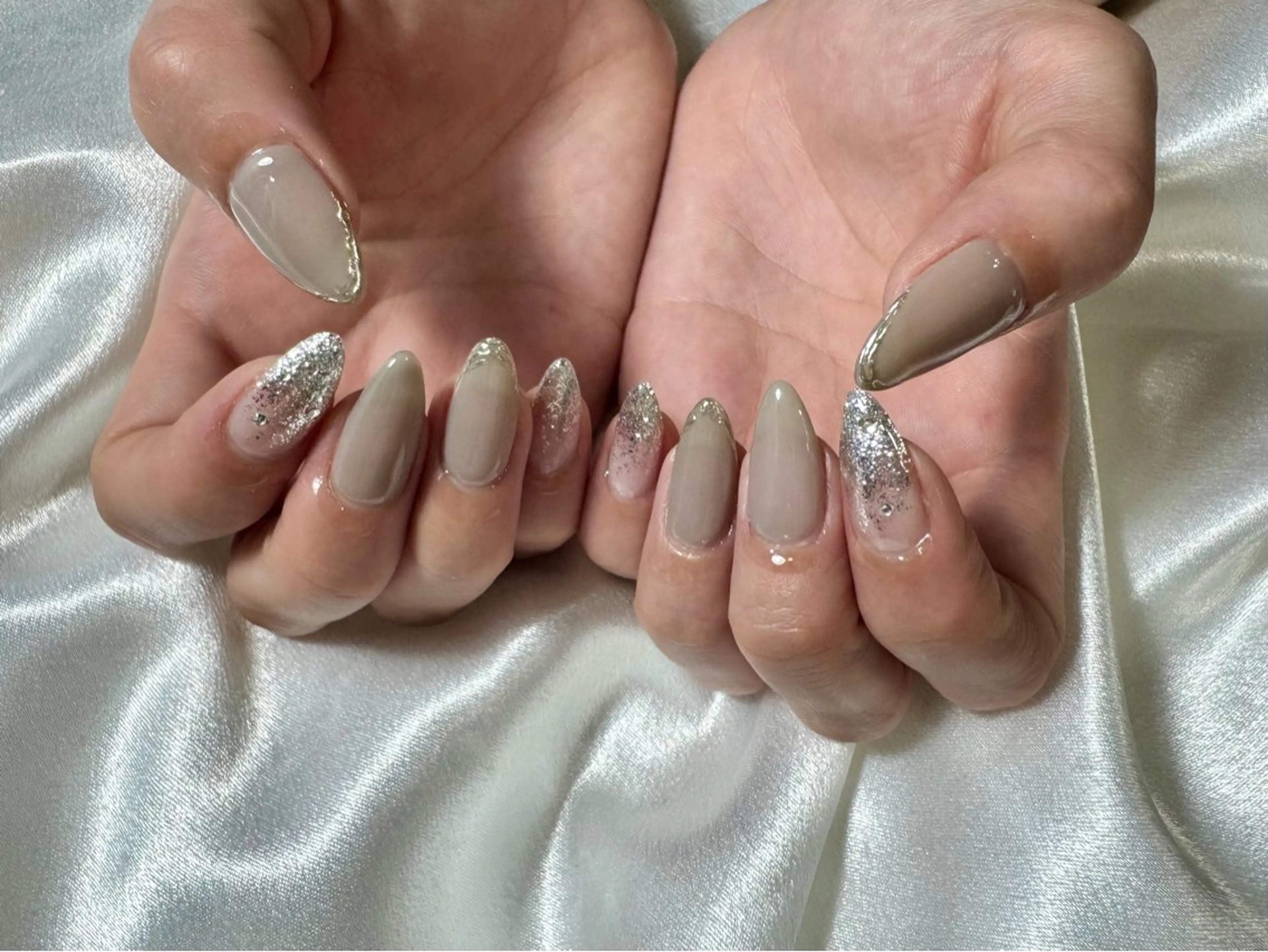 ネイル オーロラネイル 桜ネイル フラワーネイル フットネイル フレンチネイル ハンドネイル kikinail 溝の口のネイルデザイン