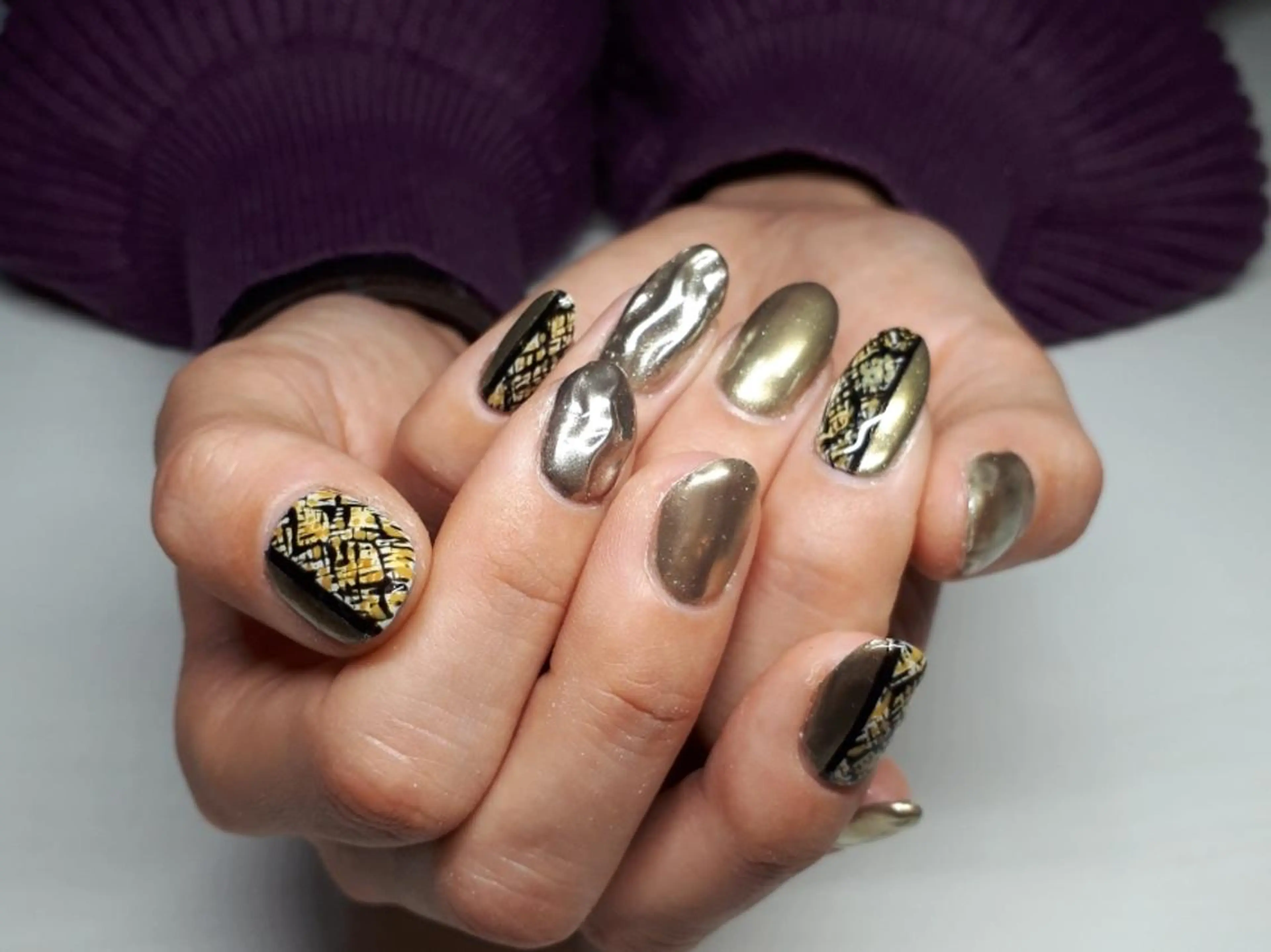 ネイル ミラーネイル ひだか あいこのネイルデザイン