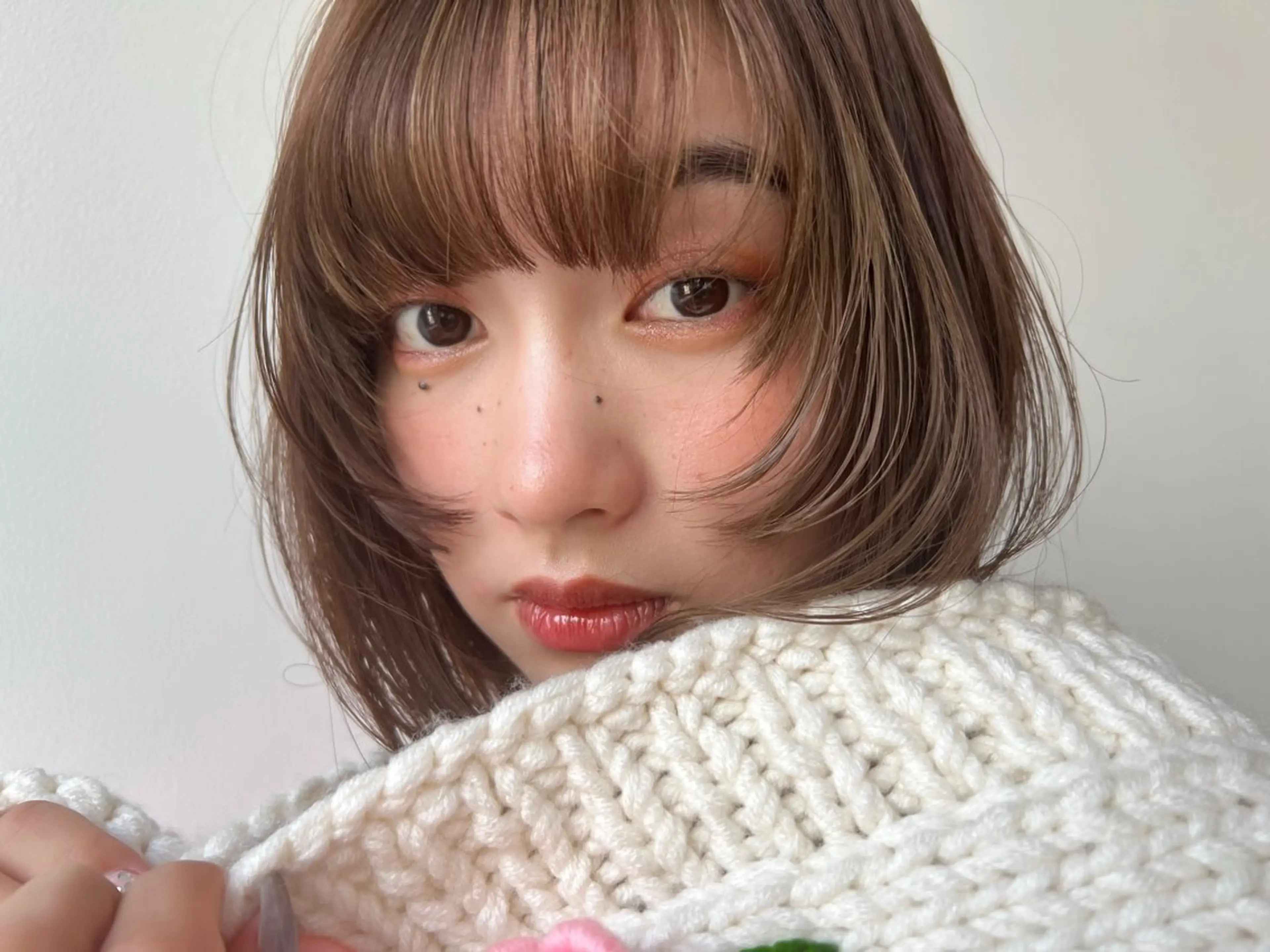 ミディアム カラー カット ヘアカラー トリートメント ツキノキ ミナのヘアスタイル