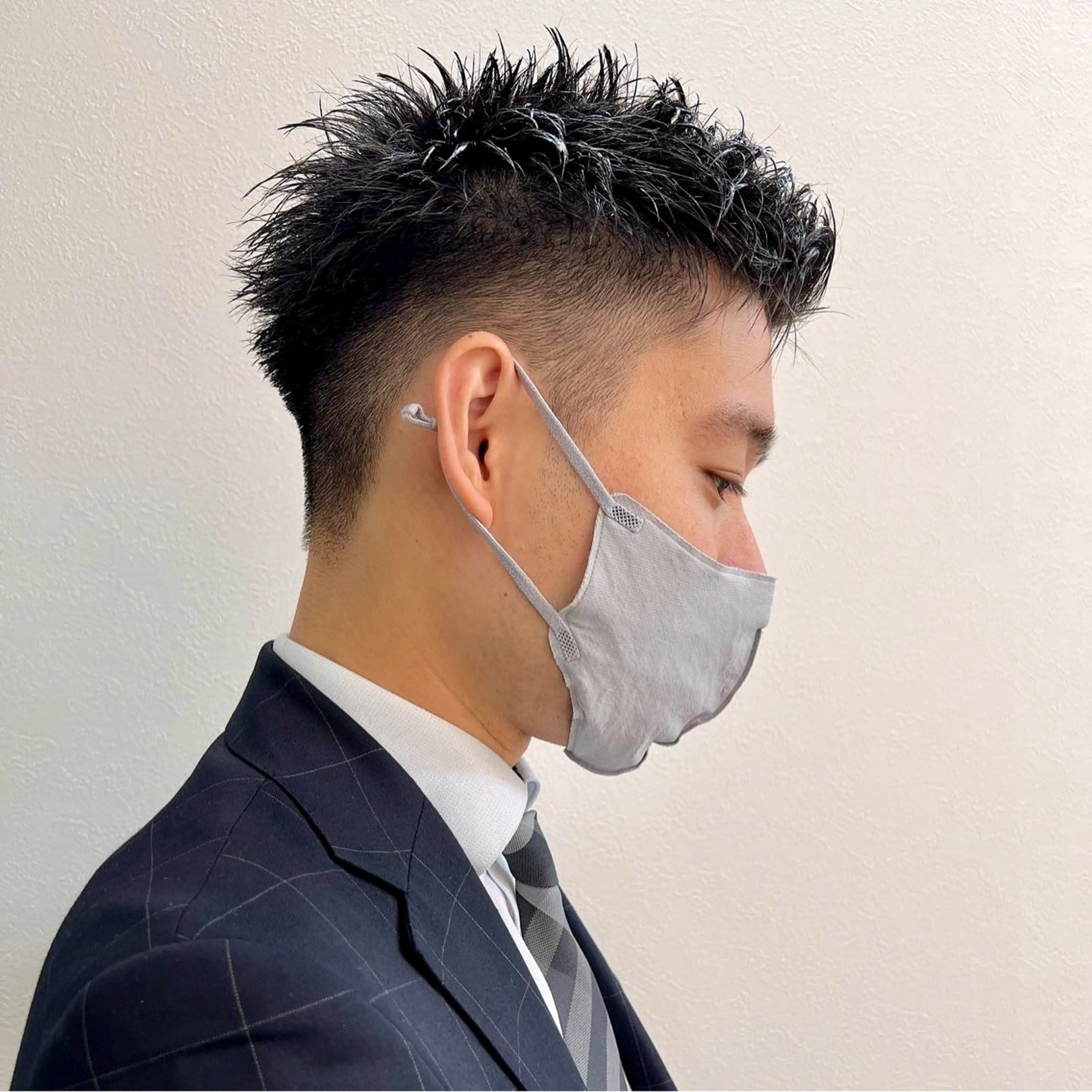 ショート メンズ アップバング メンズ就活ヘア メンズパーマ メンズショート スパイキーショート カット ヘアセット 【池袋/スパイキー ショート】ⓝⓘⓜⓤのヘアスタイル