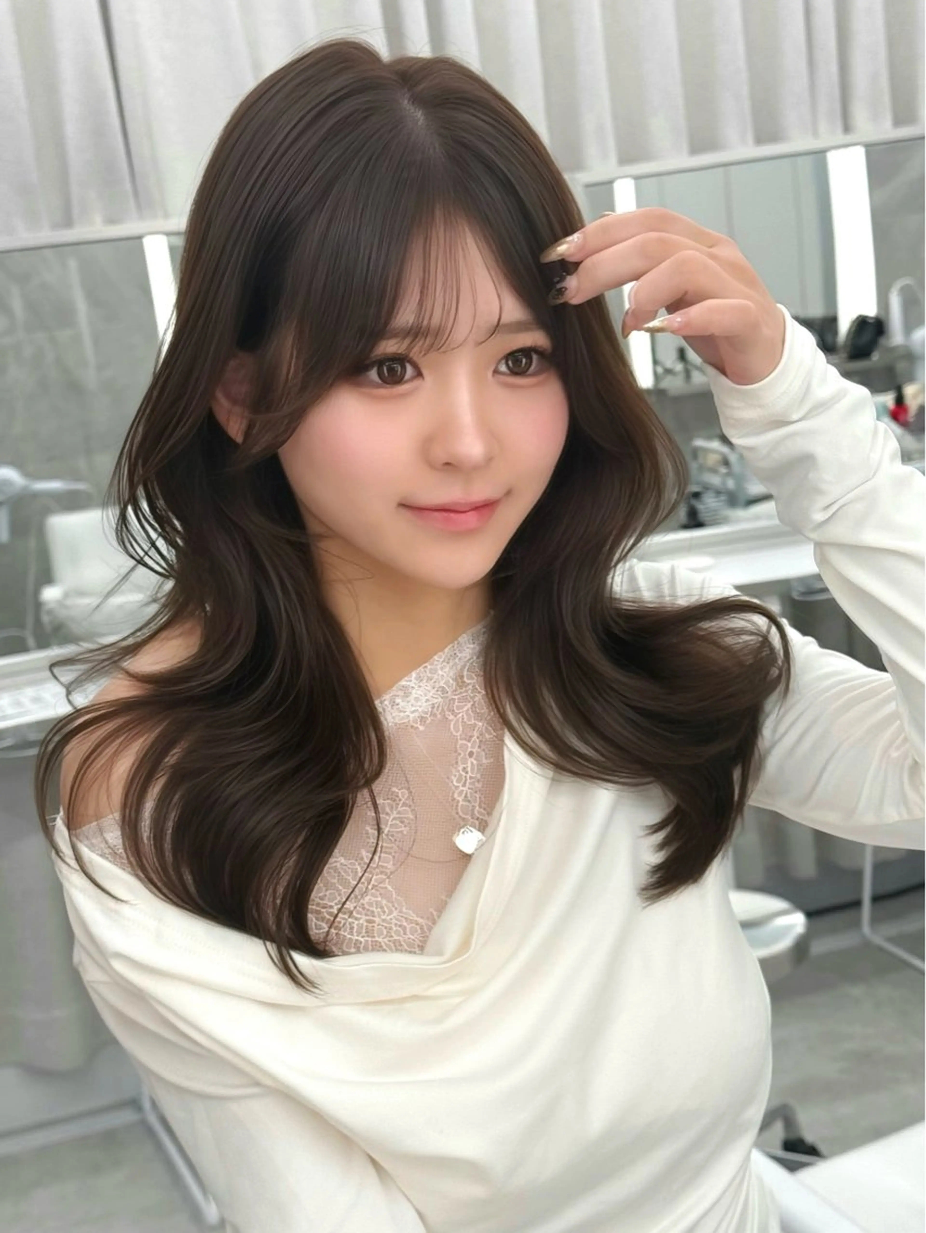 セミロング カラー カット ヘアカラー トリートメント MAEUL luna所属・前髪顔周り/レイヤー 韓国/桔川恒のヘアスタイル