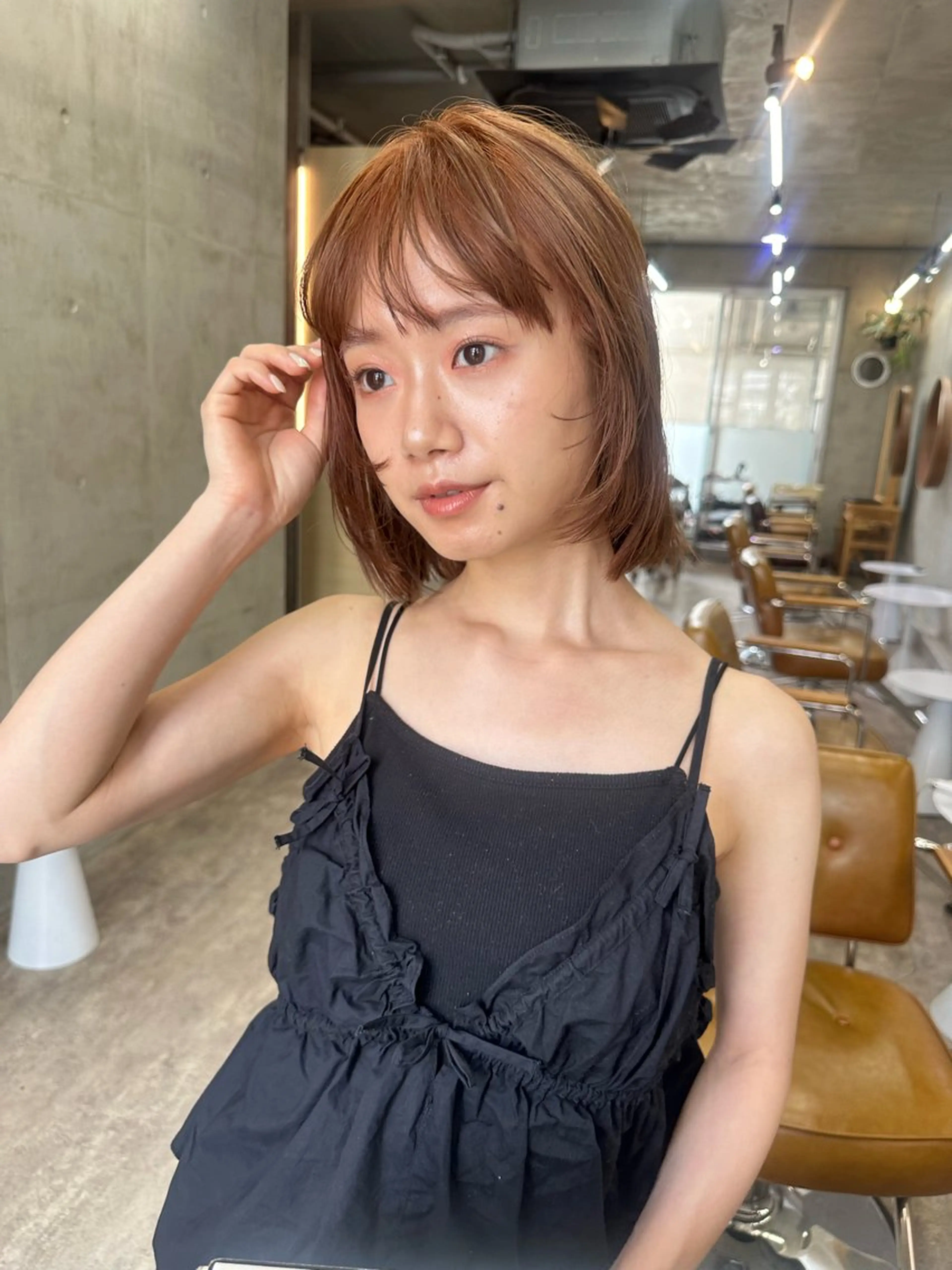 ショート カラー ブラウンカラー オレンジ オレンジブラウン ヘアカラー トリートメント レイヤーカット💫 ／HARUKA🎀のヘアスタイル